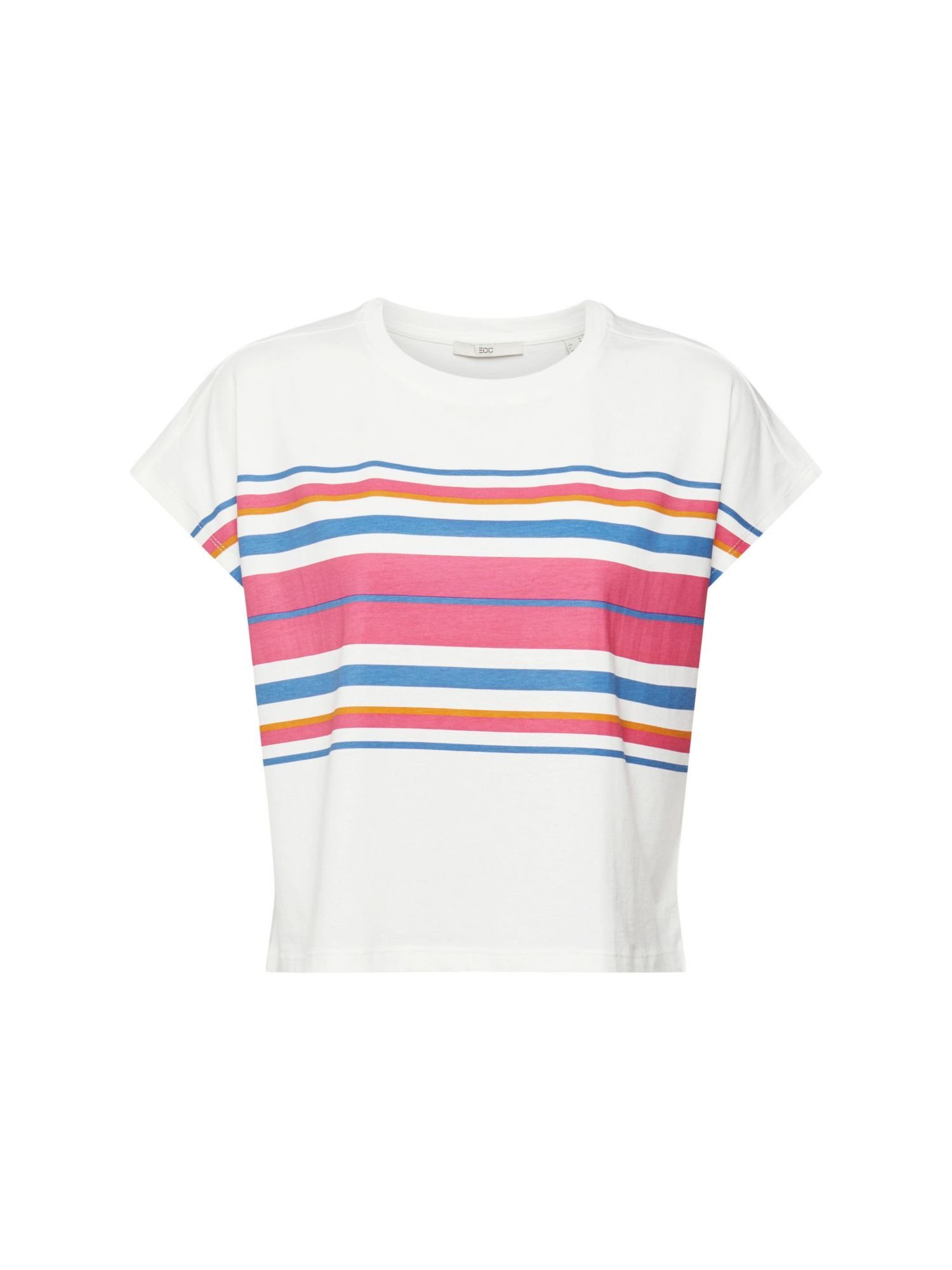 edc by Esprit T-Shirt T-Shirt mit Print-Streifen (1-tlg) OFF WHITE