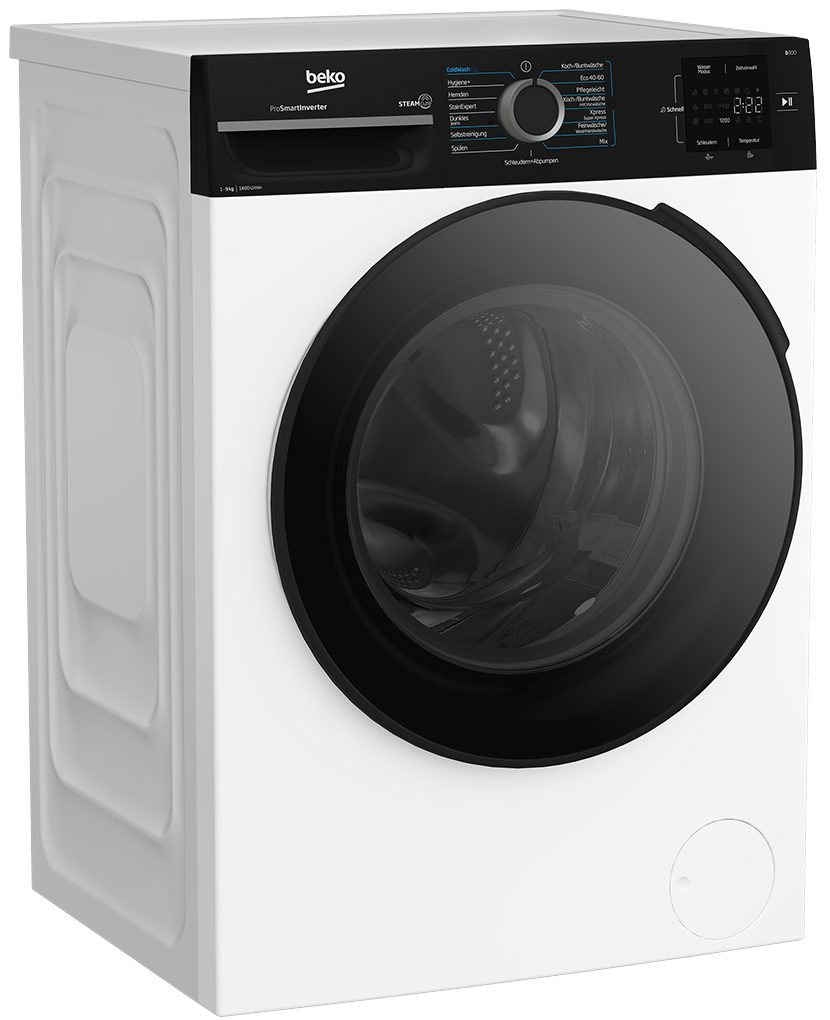BEKO Waschmaschine BM3WFU3941R, 9 kg, 1400 U/min, AddXtra Nachlegefunktion, Hygiene+ (allergikergeeignet), Coldwash