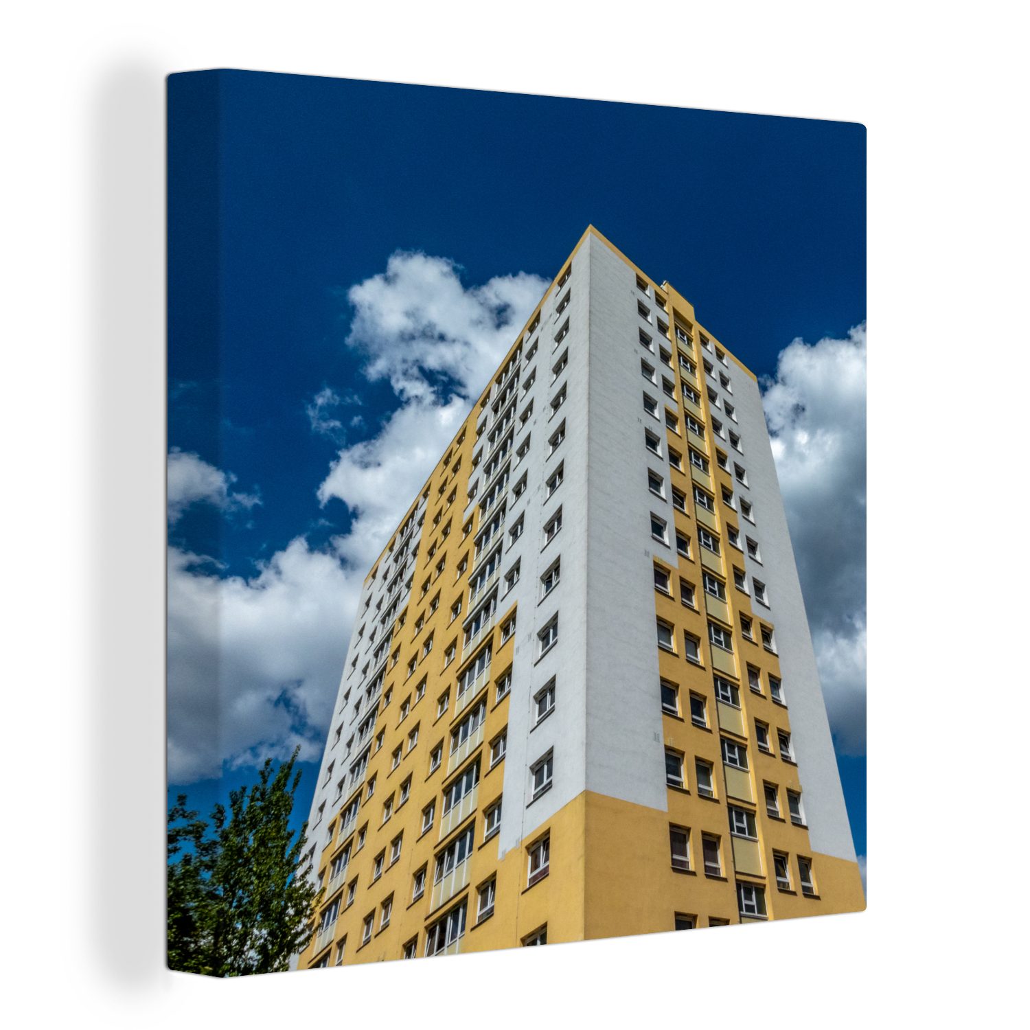 OneMillionCanvasses® Leinwandbild Eine Wohnung in Stockport von unten gesehen, (1 St), Leinwand Bilder für Wohnzimmer Schlafzimmer