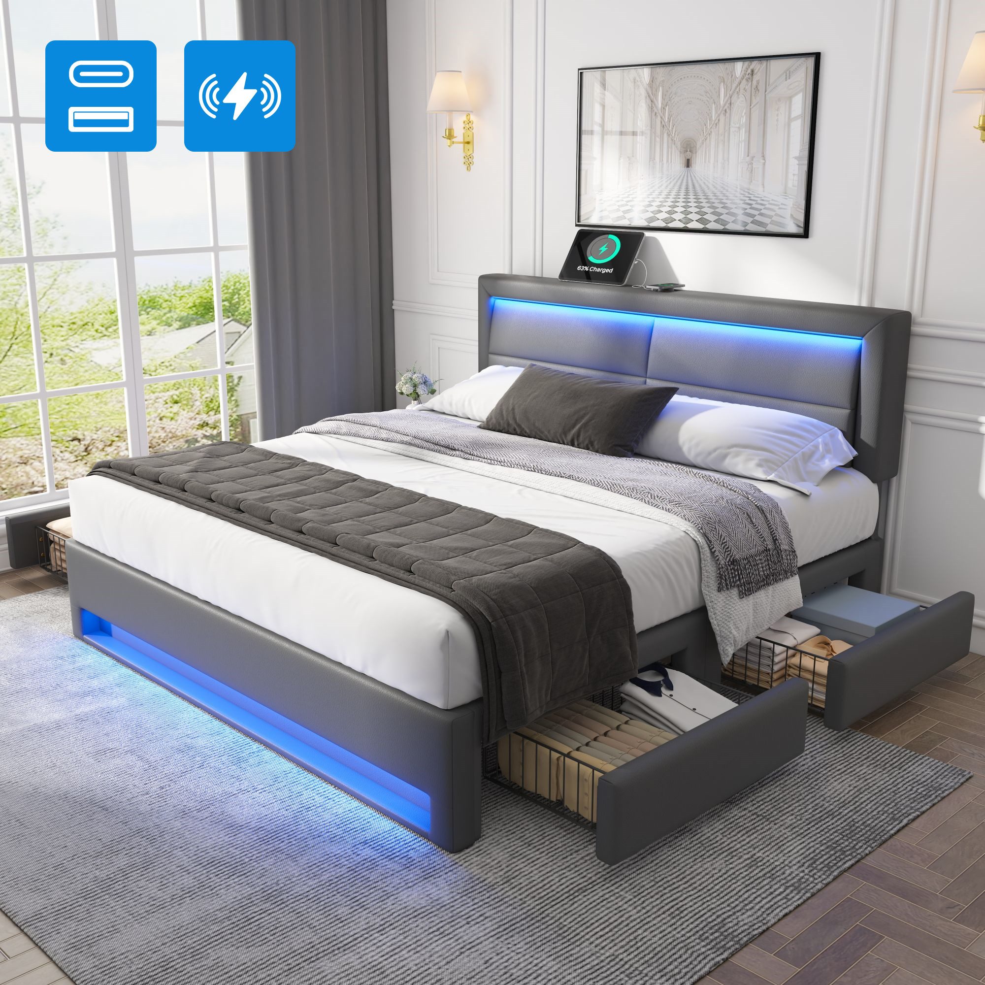 HAUSS SPOLE Polsterbett 160x200cm, mit USB-Anschluss, günstig online kaufen