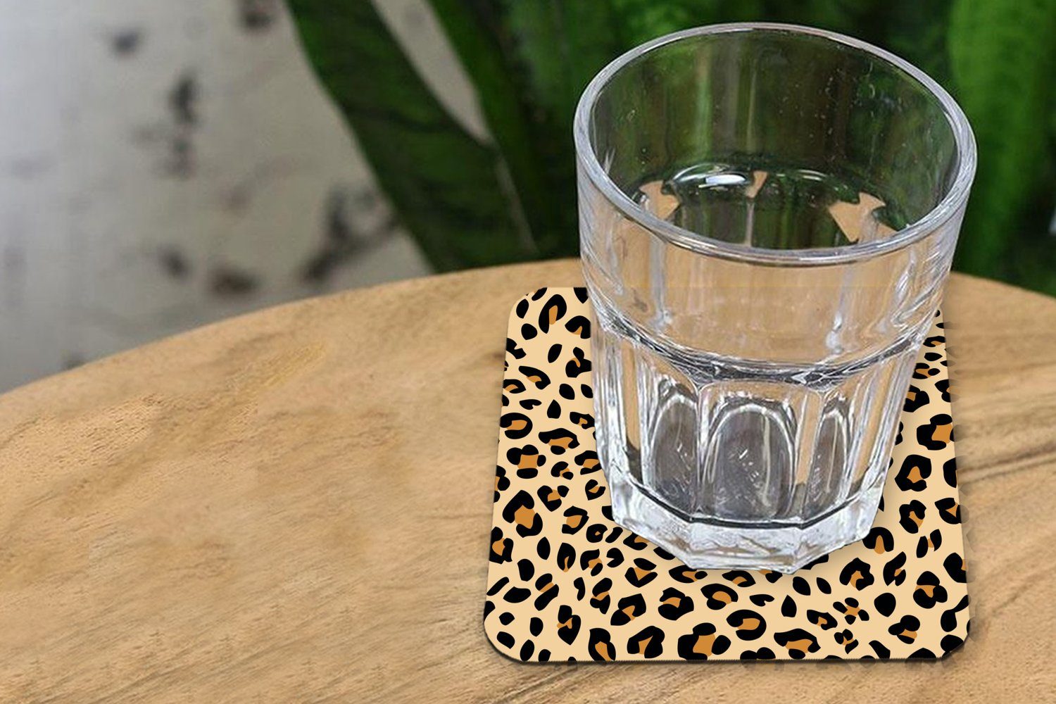 Glasuntersetzer Tasse Gläser, für 6-tlg., - Korkuntersetzer, - Glasuntersetzer, Panther Zubehör Tischuntersetzer, Tiermuster MuchoWow Untersetzer, Leopard,