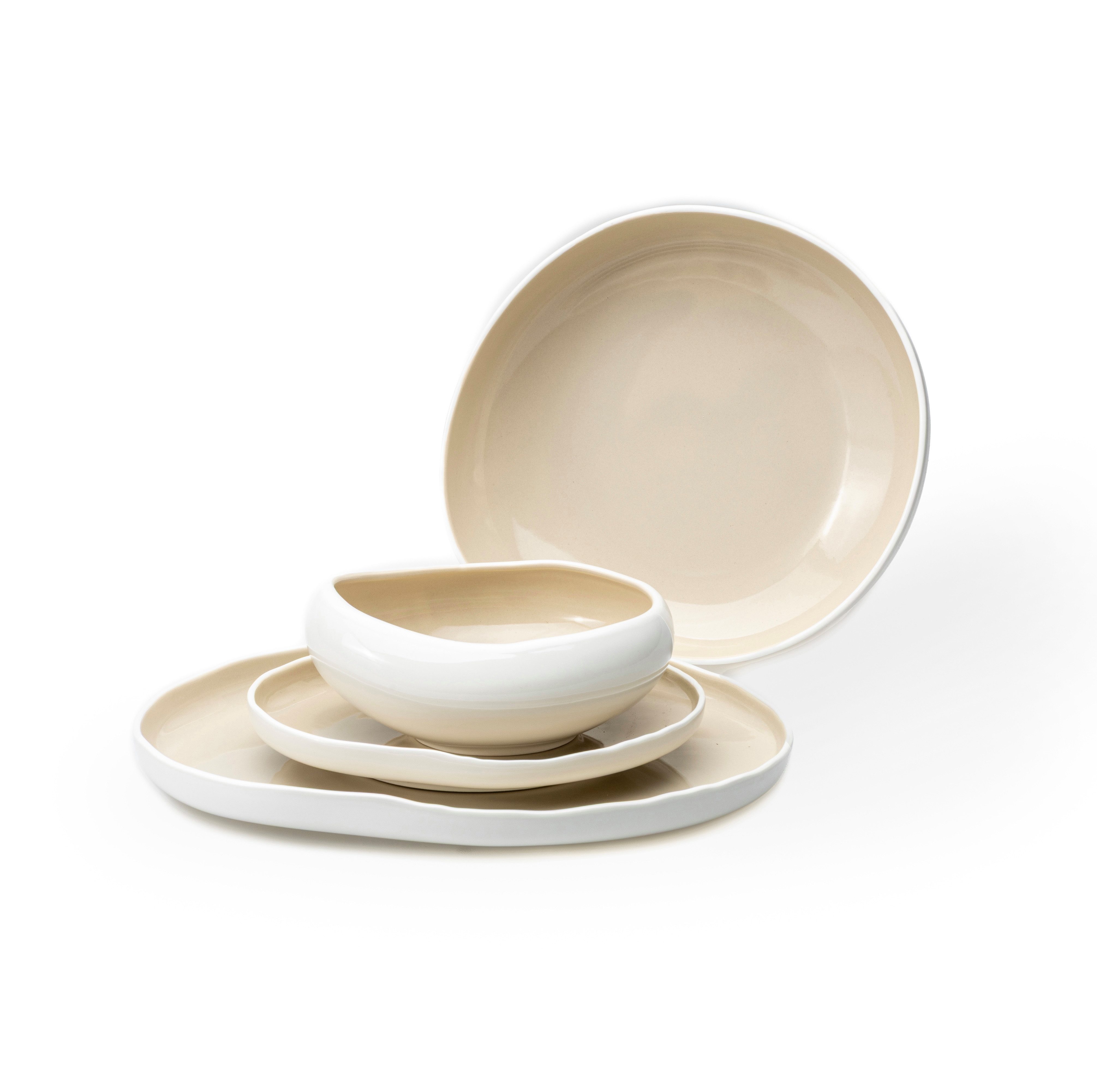 EKA Geschirr-Set Barles Beige 24-Teiliges Geschirrset (24-tlg), Porzellan