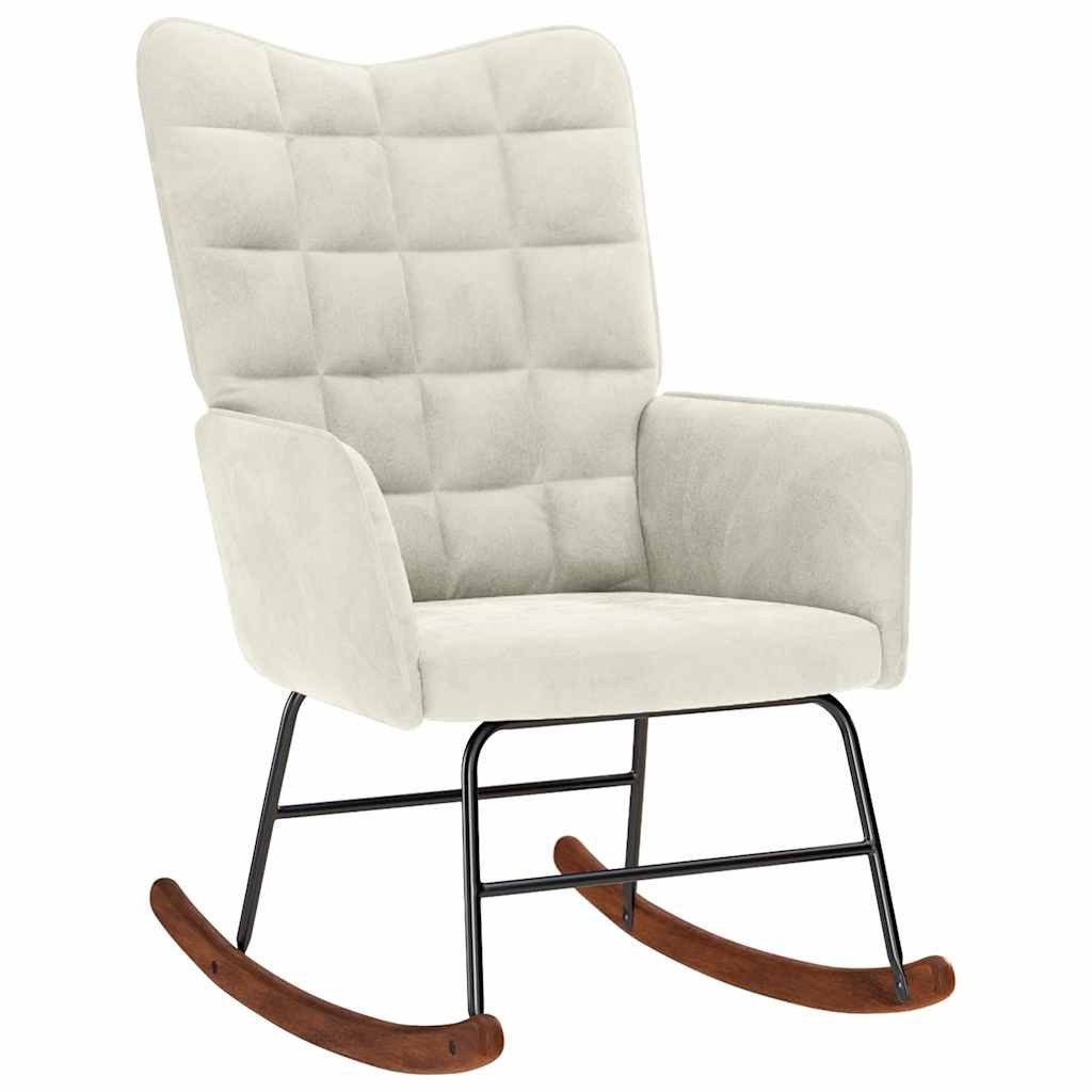vidaXL Schaukelstuhl Schaukelstuhl Creme Samt (1 günstig online kaufen