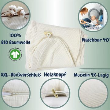 Stillkissenbezüge aus 100% Bio Baumwolle - 190x30 cm, SEI Design, 100% Baumwolle