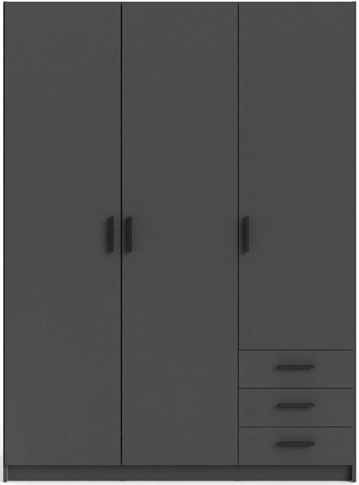 Home affaire Kleiderschrank Sprint, viel Stauraum, robuste Qualität, 3 Breiten 98, 147, 195 cm Breite 98,5/147 oder 195,5 cm, je mit Einlegeböden und Kleidersta – Bild 5 von 5