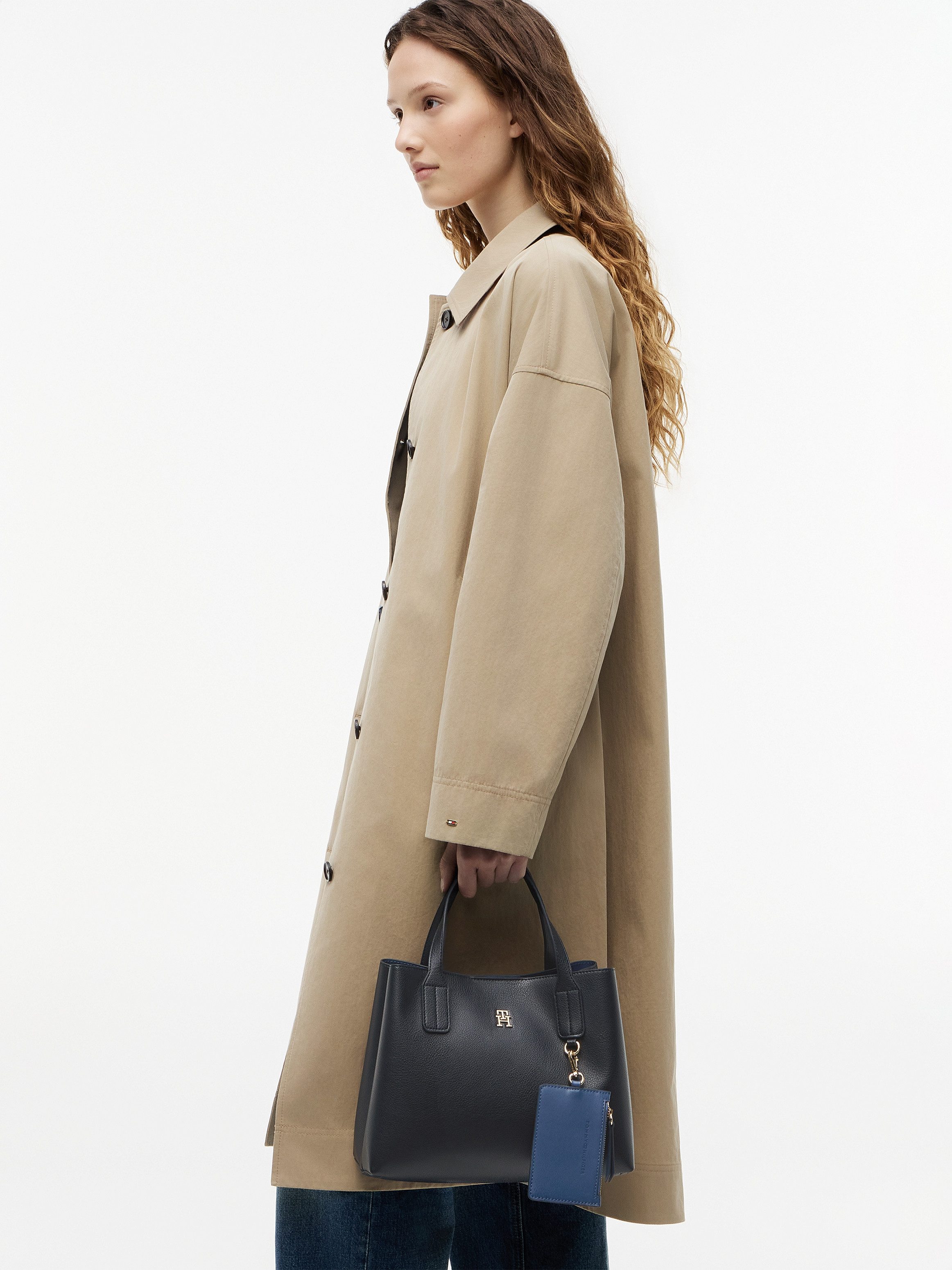 Tommy Hilfiger Henkeltasche TH ICON MINI SATCHEL (Set, Abnehmbares Reißverschluss-Täschchen), Damen Tragetaschem Umhängetasche mit abnehmbarem RV-Täschchen