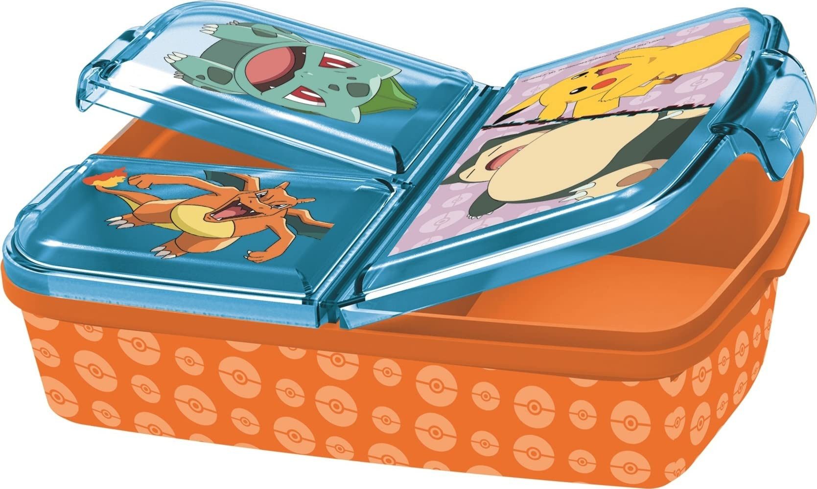 ALARA HOME Lunchbox Brotdose Kinder Sandwichbox mit Fächern Lunchbox Box Bento, Brotboxen, Pokémon, Kindergarten, Schule und Freizeit