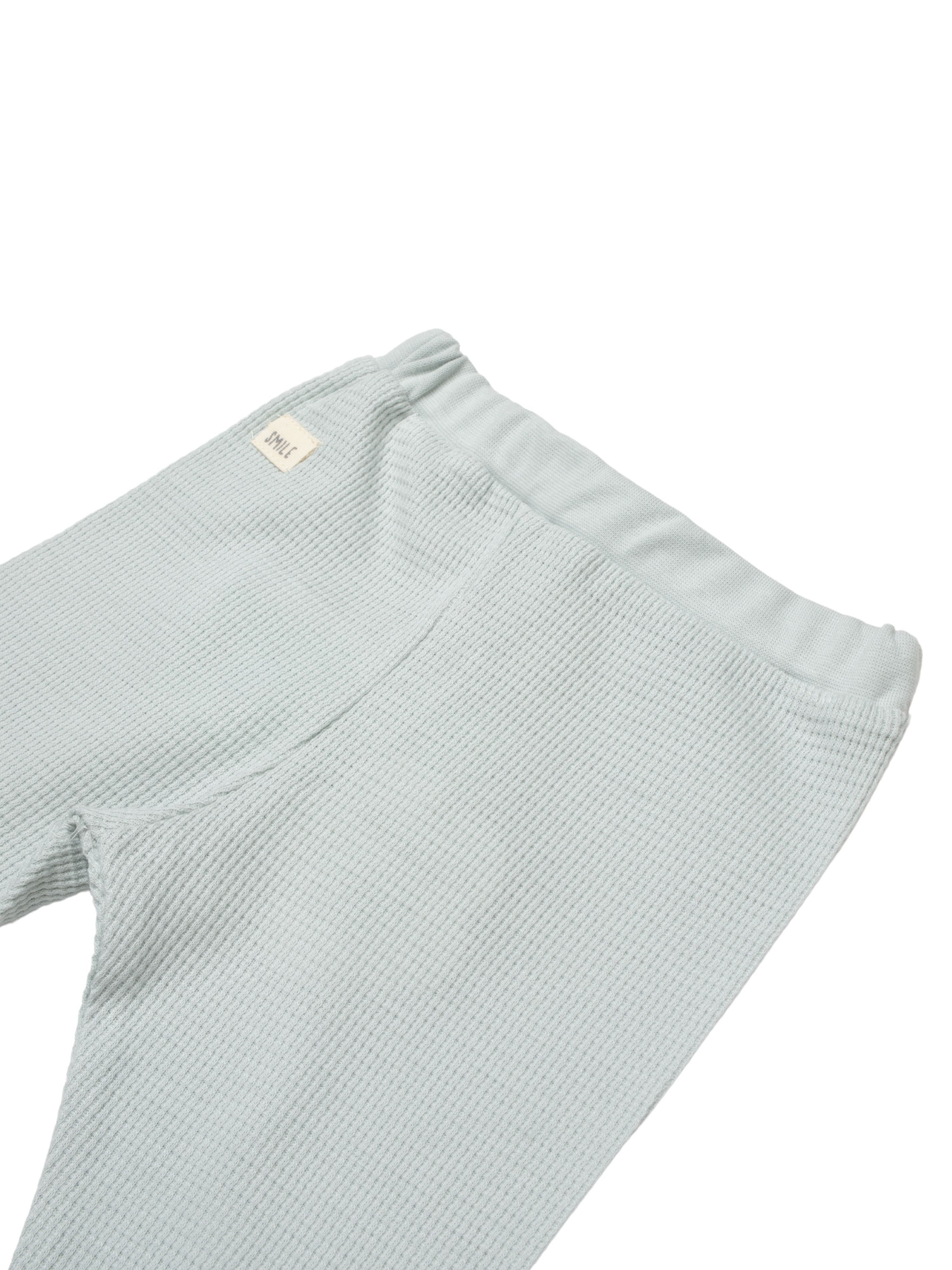 biorganic Funktionshose Baby Waffle Smile für Jungen und Mädchen Unisex Hose mit Fuß (1-tlg) Waffelmuster, Bio-Baumwolle, Größe 56- 74