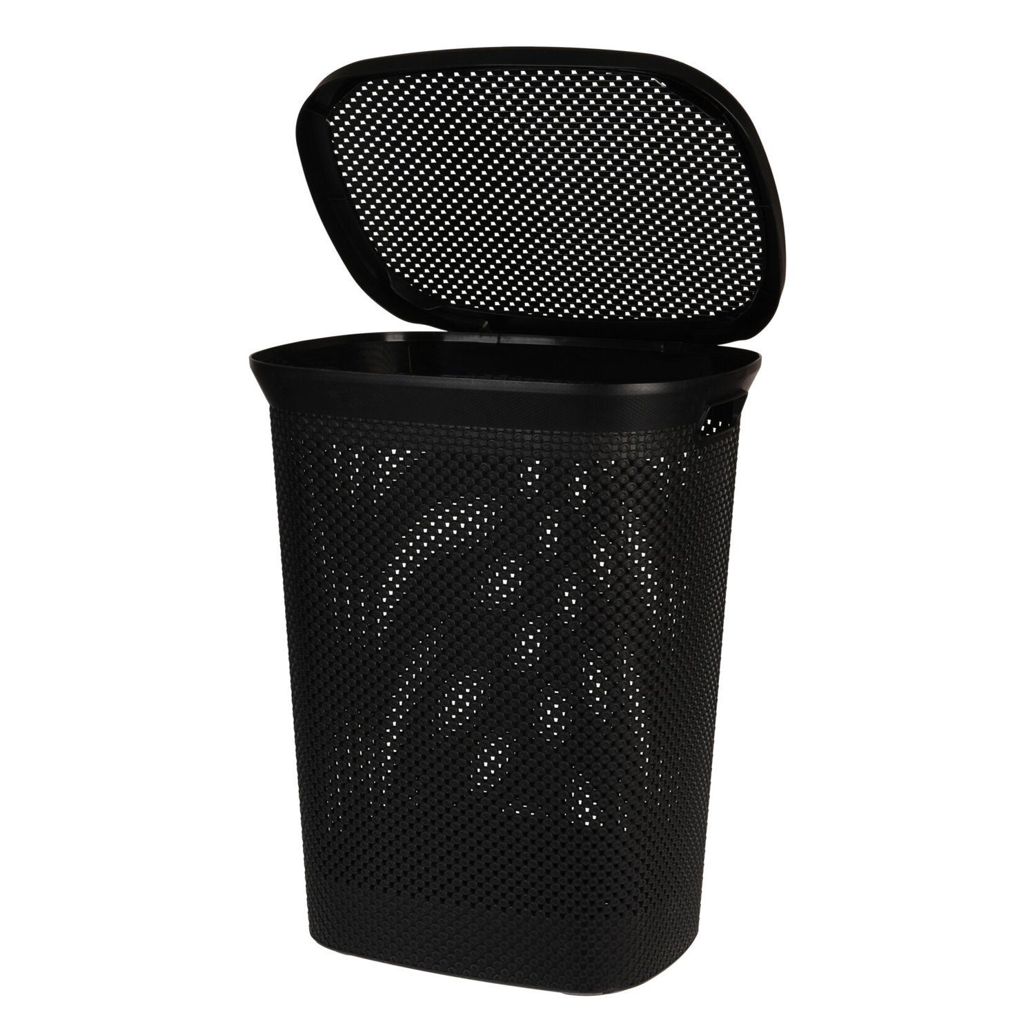 Mojawo Wäschewanne Wäschekorb Wäschebox Wäschetruhe mit Deckel Schwarz 60L günstig online kaufen