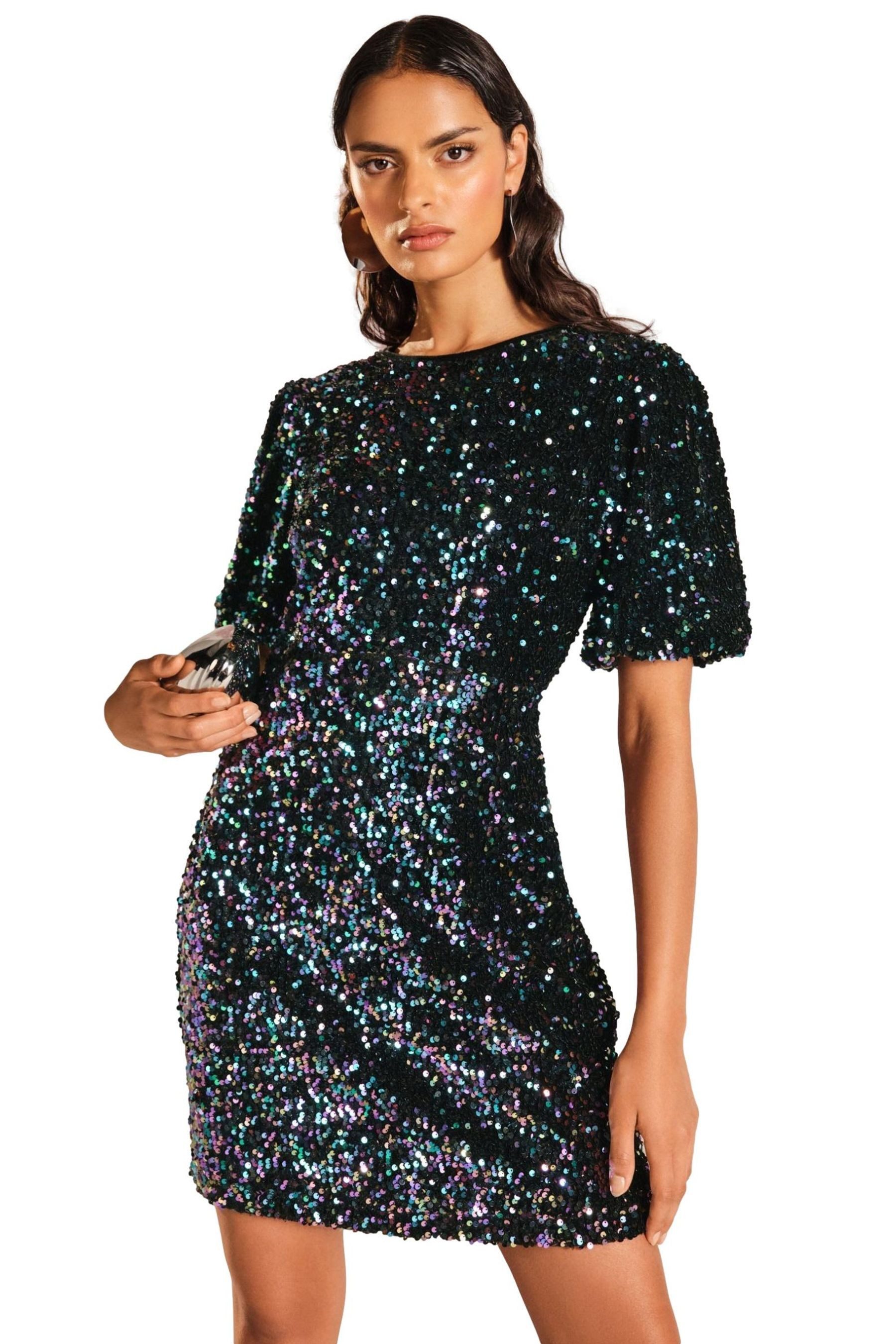 Love & Roses Minikleid Love & Roses Pailletten-Minikleid, Regular (1-tlg)