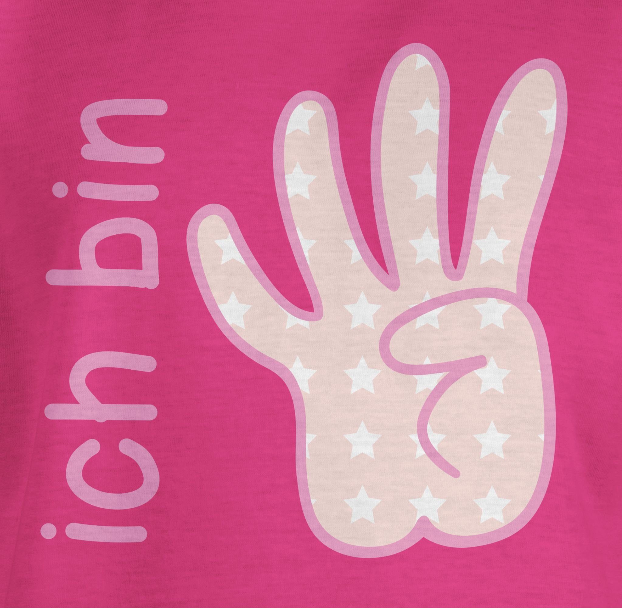 bin Zeichensprache rosa Geburtstag Shirtracer Fuchsia vier 1 T-Shirt Ich 4.