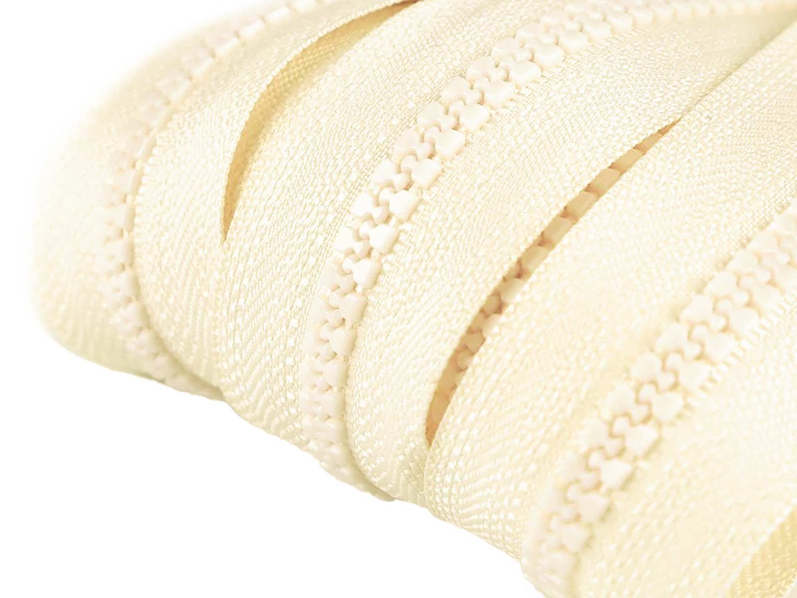 maDDma Reißverschluss Kunststoff-Reißverschluss 10m endlos Profil 5mm, Farbwahl, 306 creme