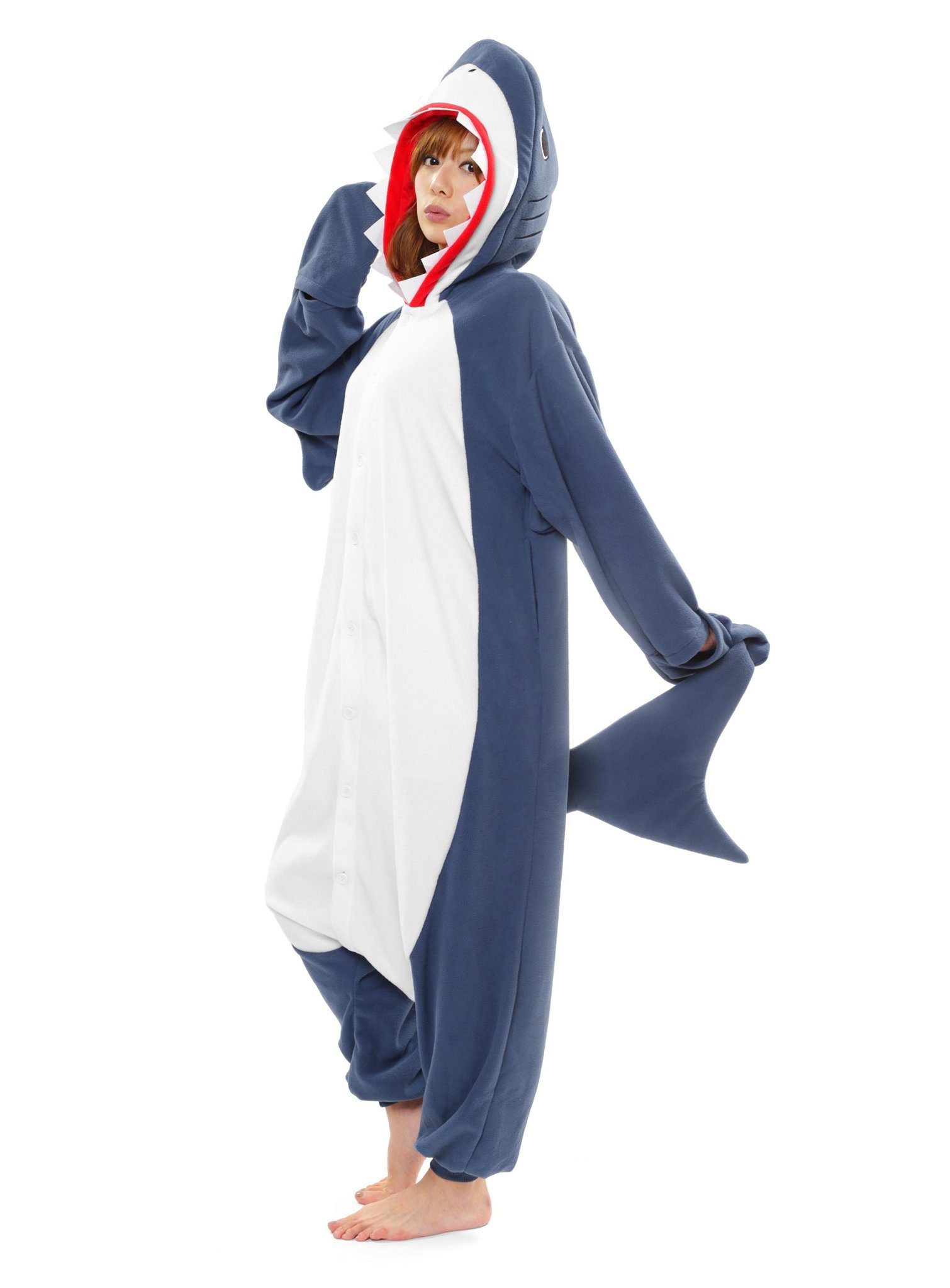 Metamorph Kostüm Hai Kigurumi, Das Original aus Japan: kuscheliger Onesie von Sazac