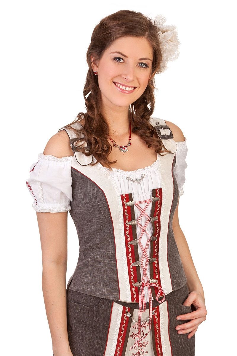 Trachtenbluse Trachtenmieder - MUSBERG - braun