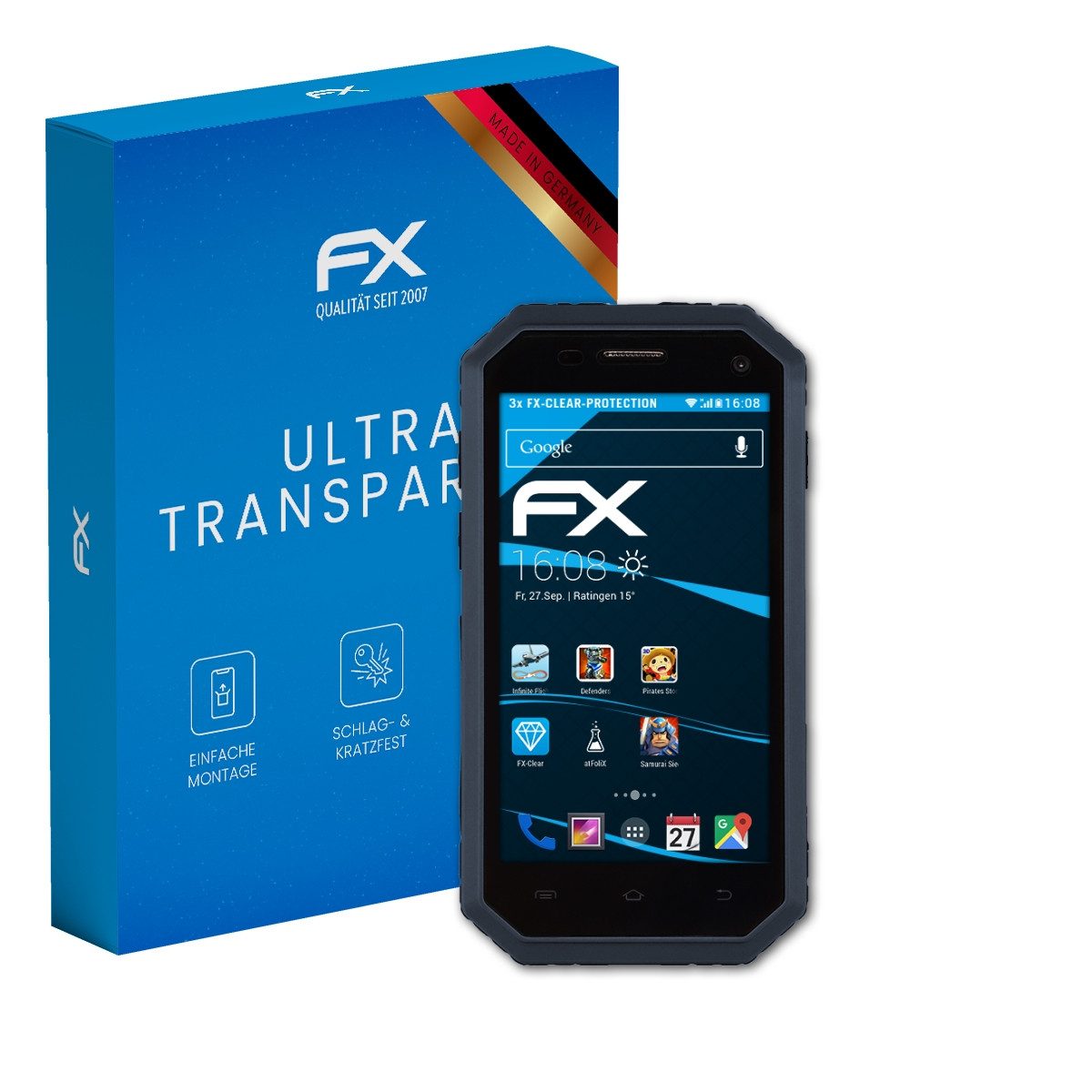 atFoliX Schutzfolie Displayschutz für 2E E450R, (3 Folien), Ultraklar und hartbeschichtet