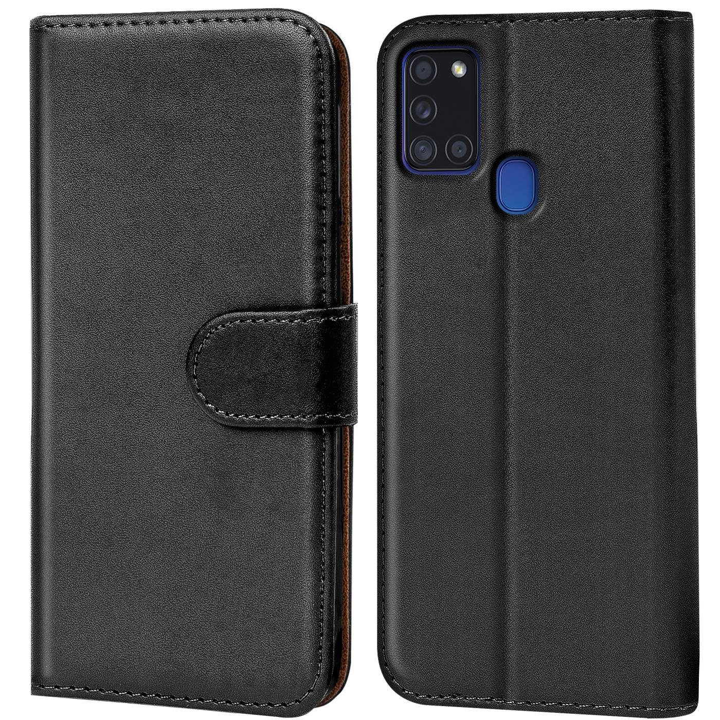 CoolGadget Handyhülle Wallet Klapp Tasche Book Case für Samsung Galaxy A21s 6,5 Zoll, Hülle Klapphülle Flip Cover Etui Schutzhülle