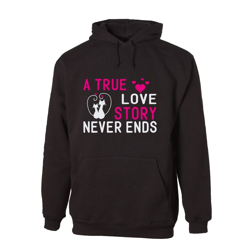G-graphics Hoodie A true love story never ends mit trendigem Frontprint mit Spruch zum Valentinstag