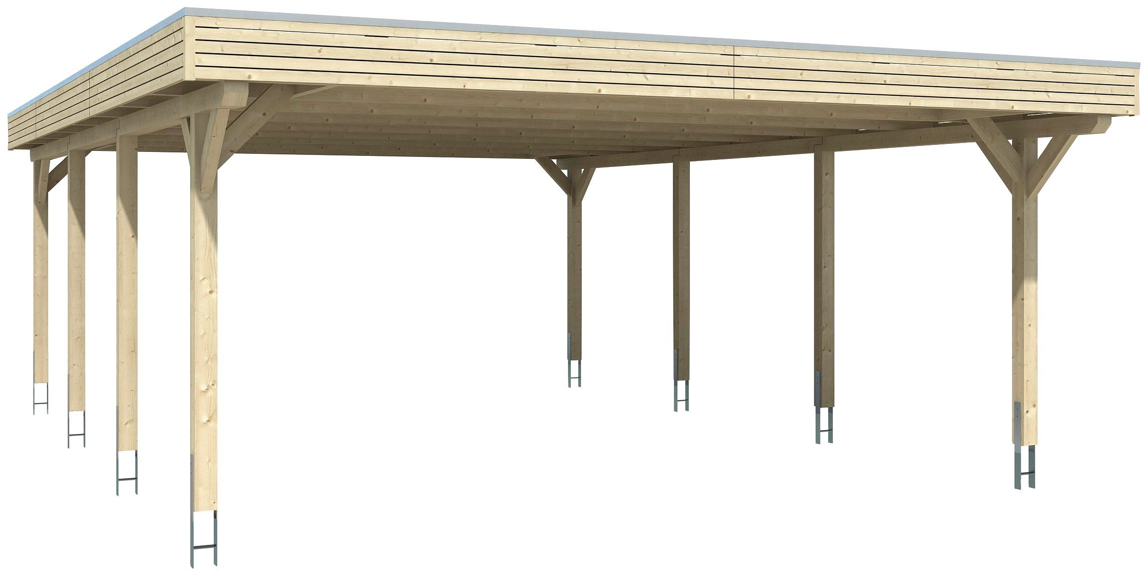 Skanholz Doppelcarport Spessart, BxT: 611x846 cm, 220 cm Einfahrtshöhe