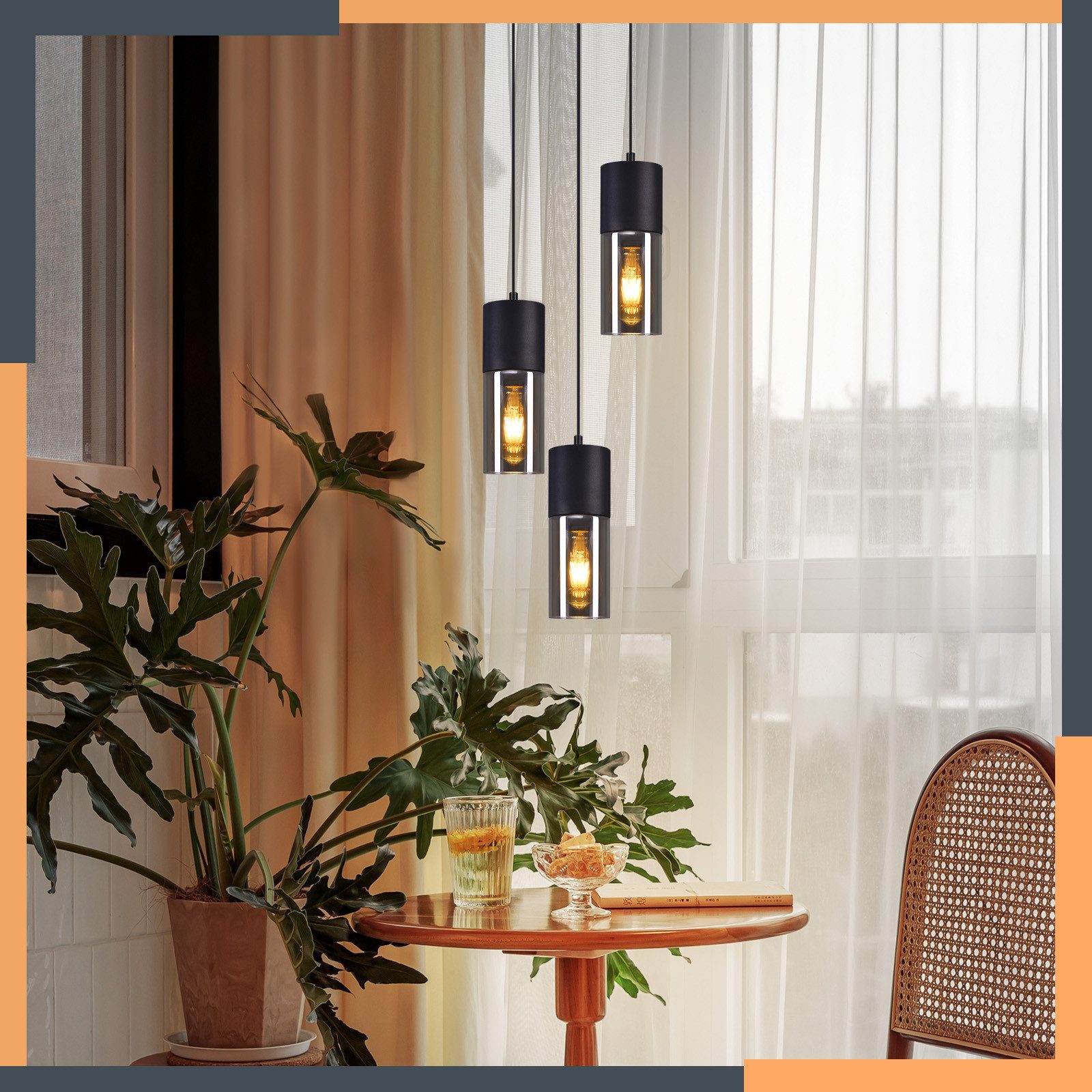 ZMH Pendelleuchte Esszimmer 3/4 Flammig Schwarz E27 Fassung Pendellampe für günstig online kaufen