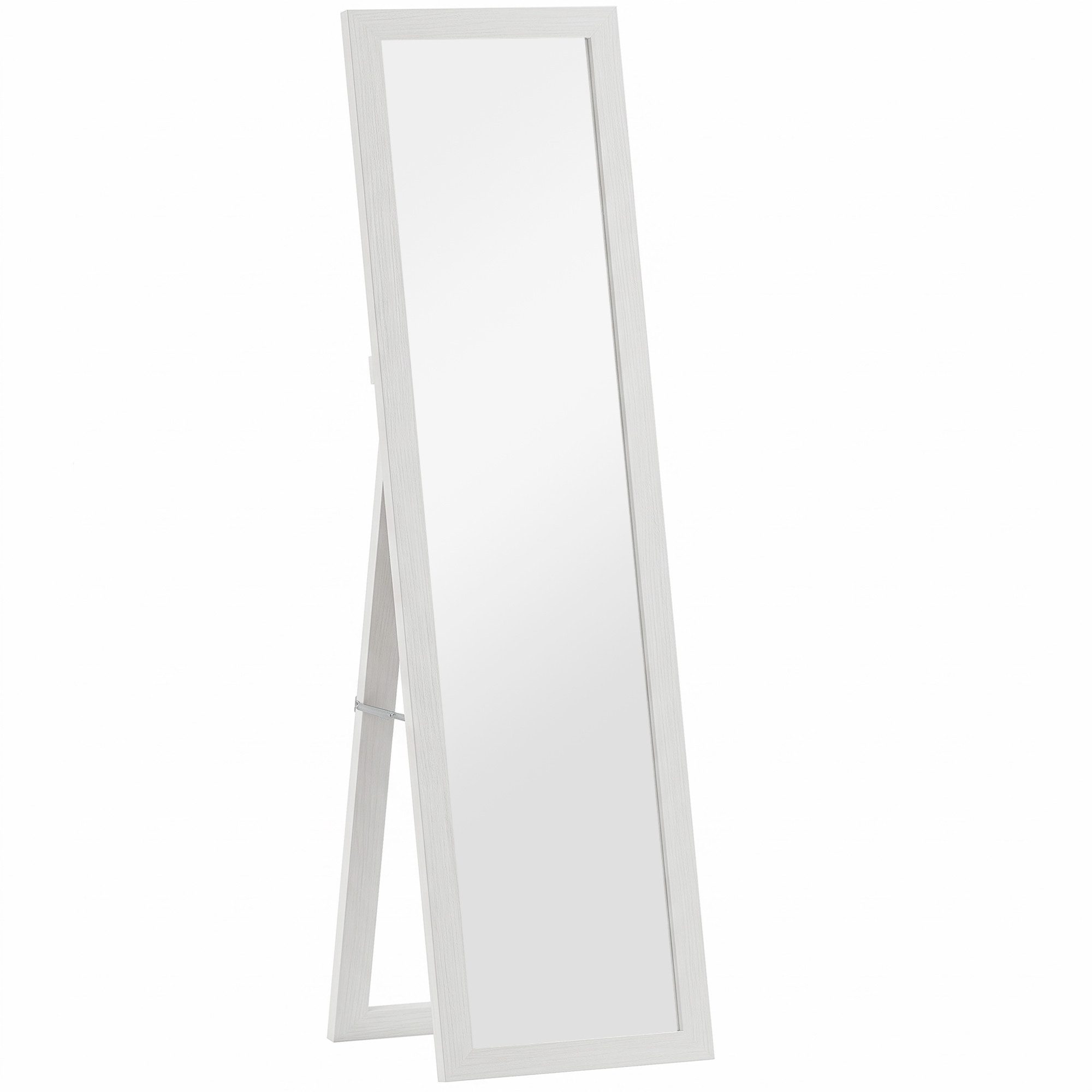 furnicato Standspiegel Hoher Ganzkörperspiegel 37L x 3,8B x 157H cm in Weiß (1-St), Wandspiegel mit Standfüßen, dickem Glas für Schlafzimmer und Flure