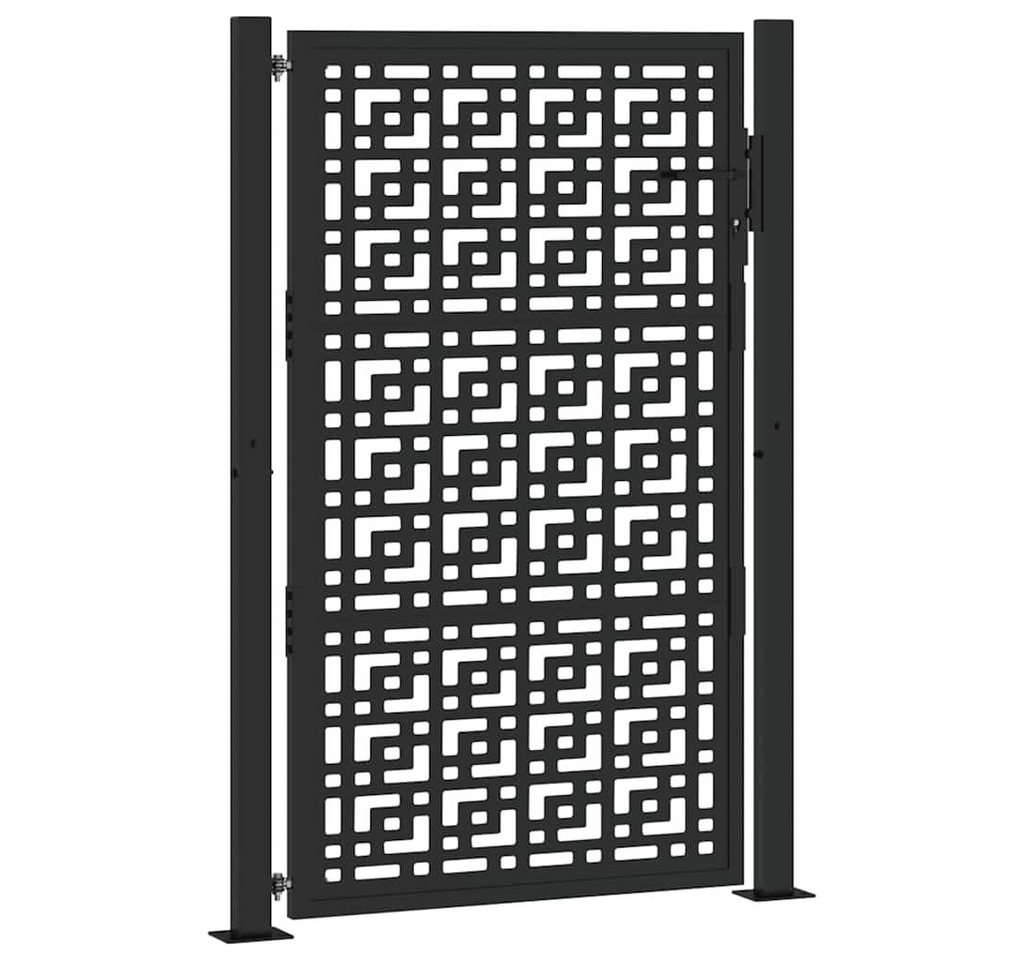 Thumbnail - vidaXL Gartentor, Gartentor Schwarz 105x155 cm Stahl Kreuz-Design