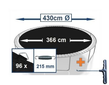 walexo Gartentrampolin Sprungtuch Ø 430 cm 96 Ösen (Federn 21,5 cm), (Sprungtuch inclusive Federspanner)