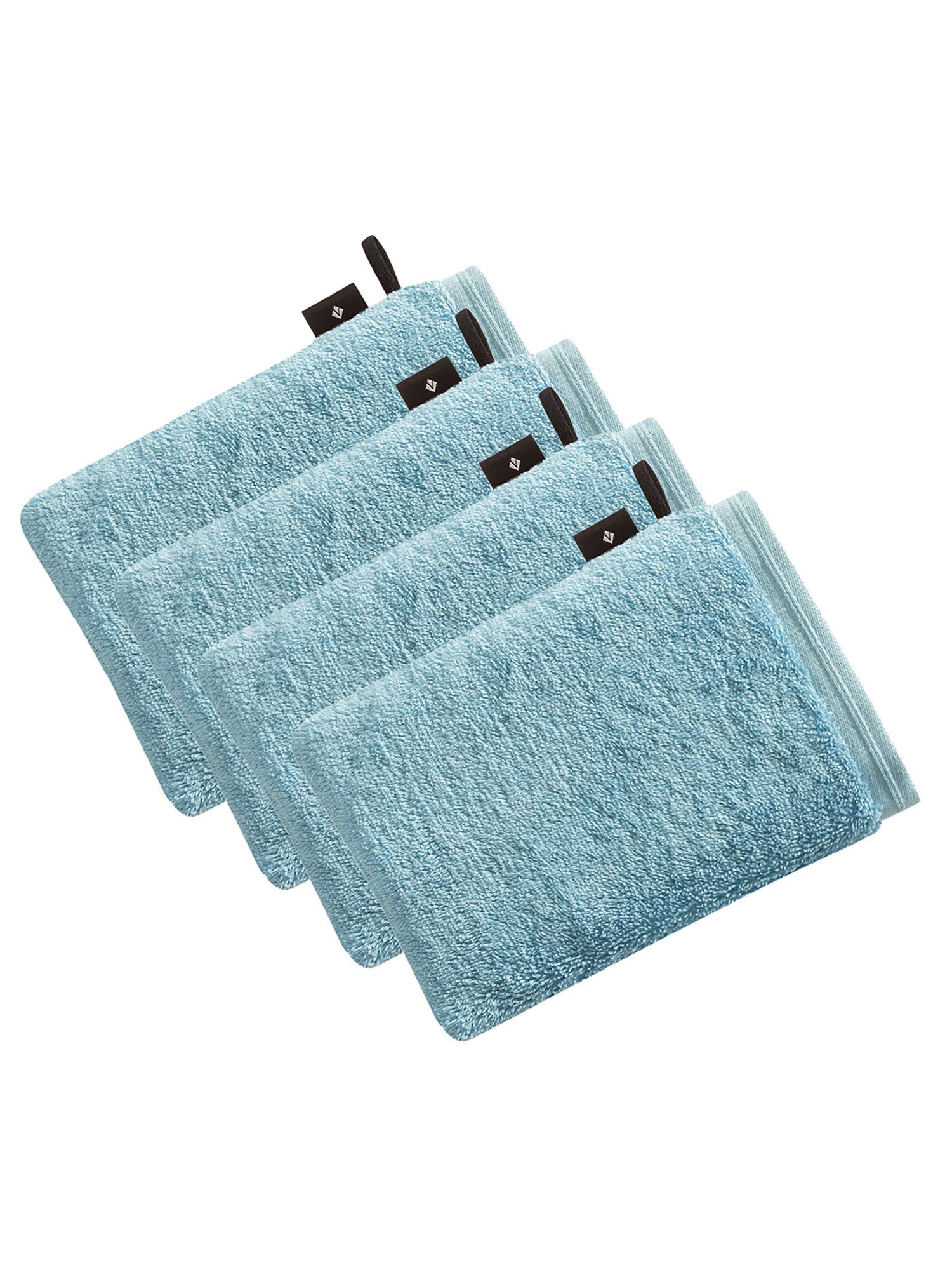 Vossen Waschhandschuh 4er Pack Waschhandschuh 22 x 16 cm Vegan Life, Frottier (Spar-Set, 4-St)