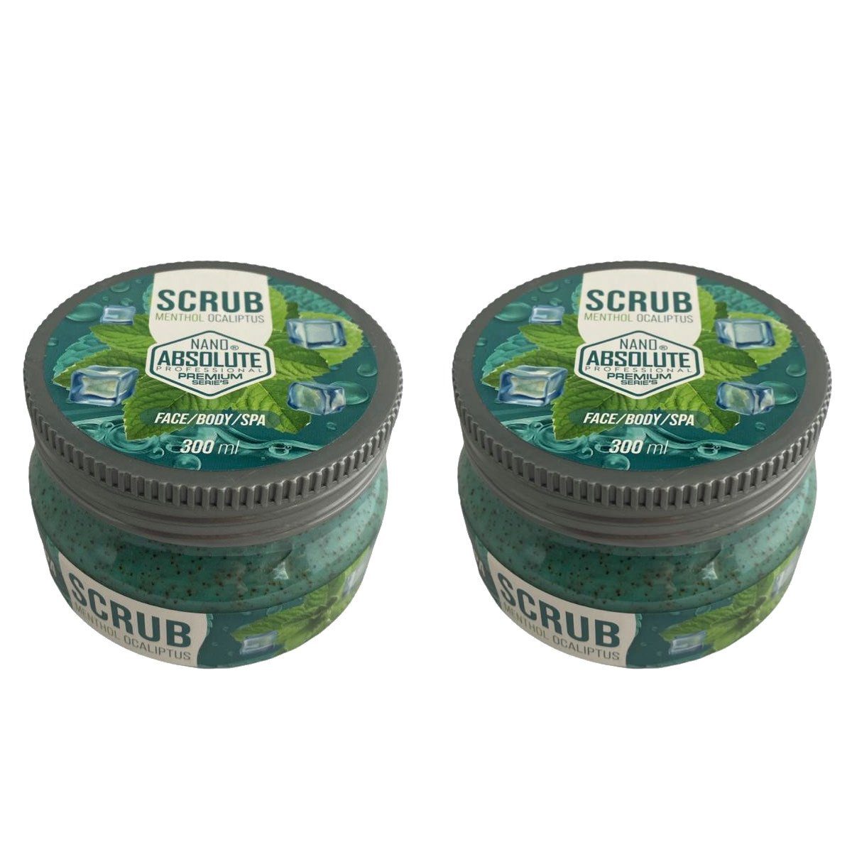 Maciter Kozmetik Gesichtspeeling 2er Pack Nano Absolute Face & Body Scrub Mask Menthol Eucalyptus 300ml