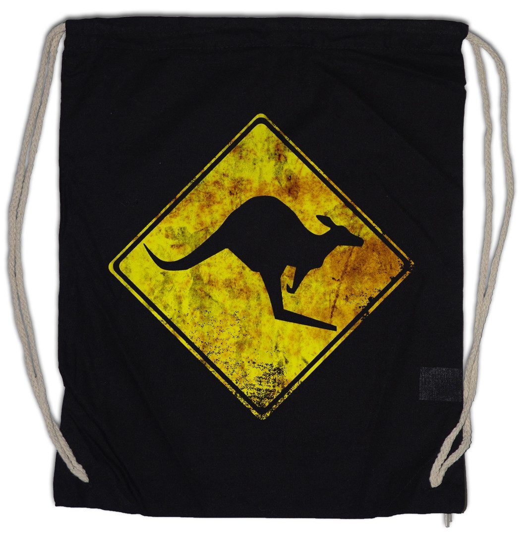 Urban Backwoods Turnbeutel Kangaroos Crossing Vintage Logo Sign Turnbeutel Känguru Australia (1-tlg), Backpacker Australien Down Under