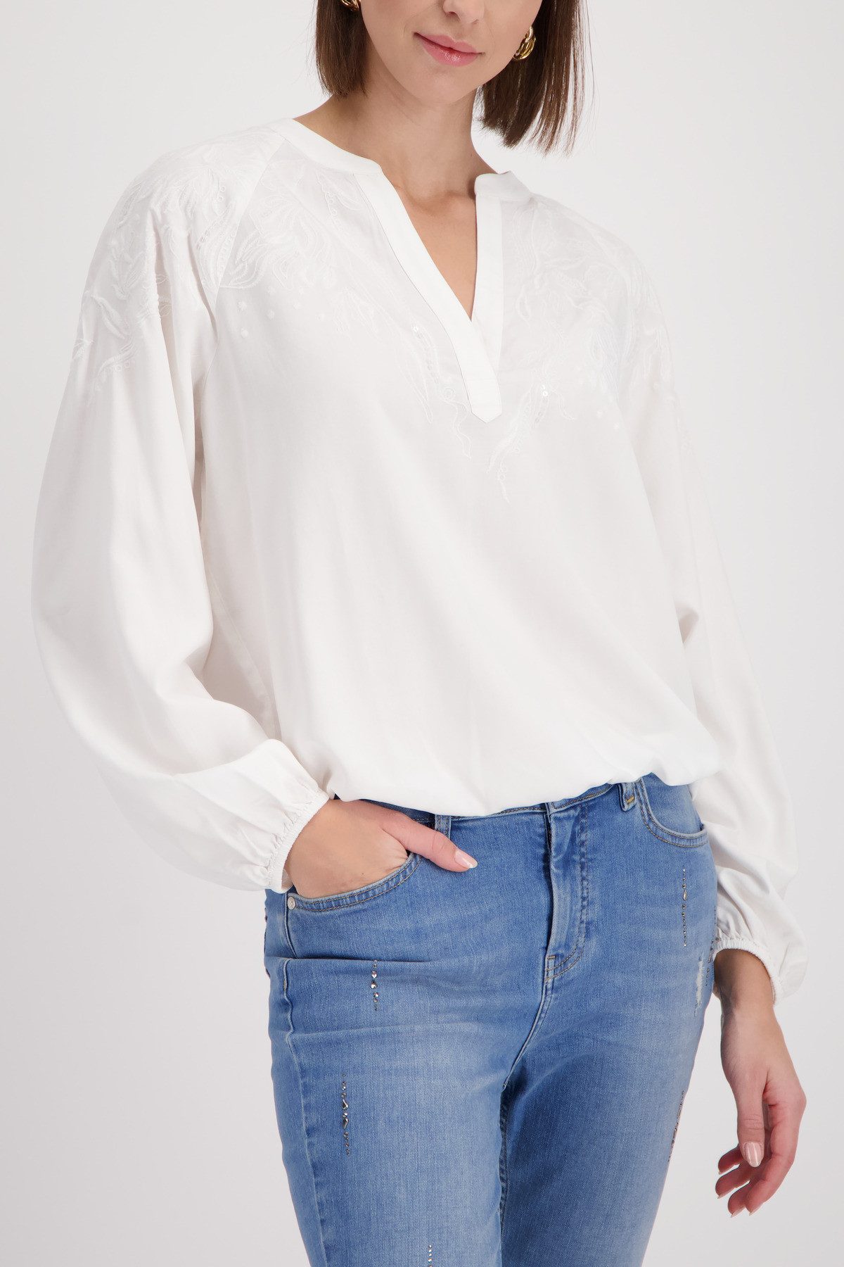 Monari Schlupfbluse Stickerei Regular fit mit Stickerei günstig online kaufen