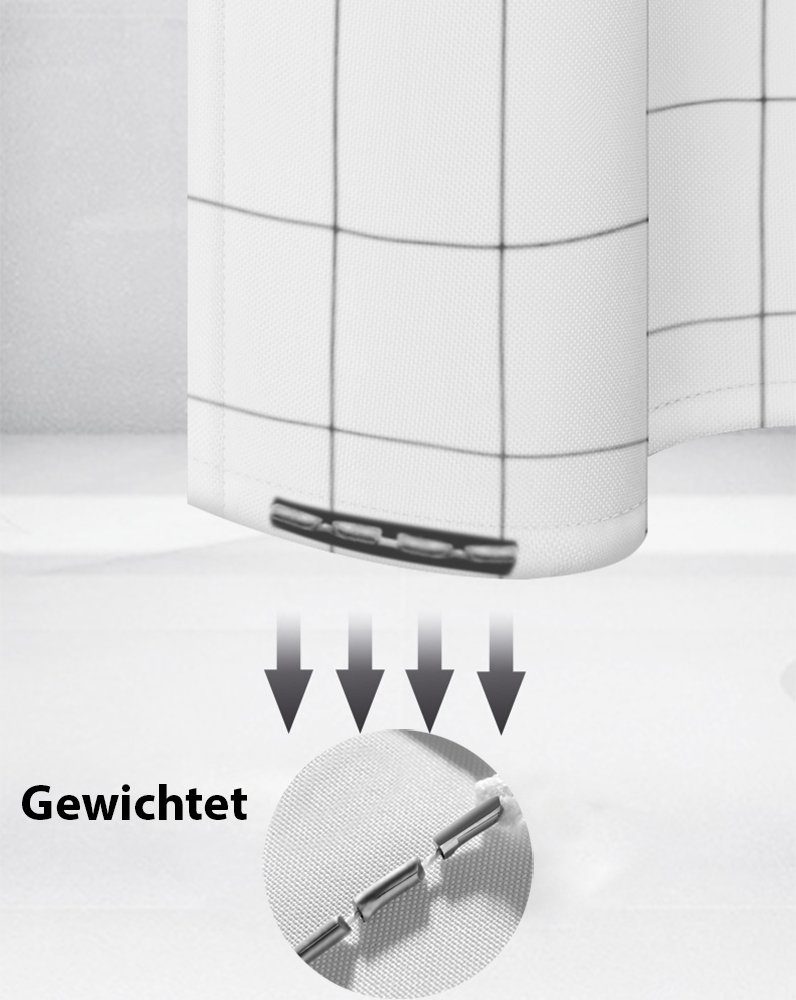 Fanci Home Duschvorhang Kariert Polyester Anti-Schimmel Textil wasserdicht günstig online kaufen