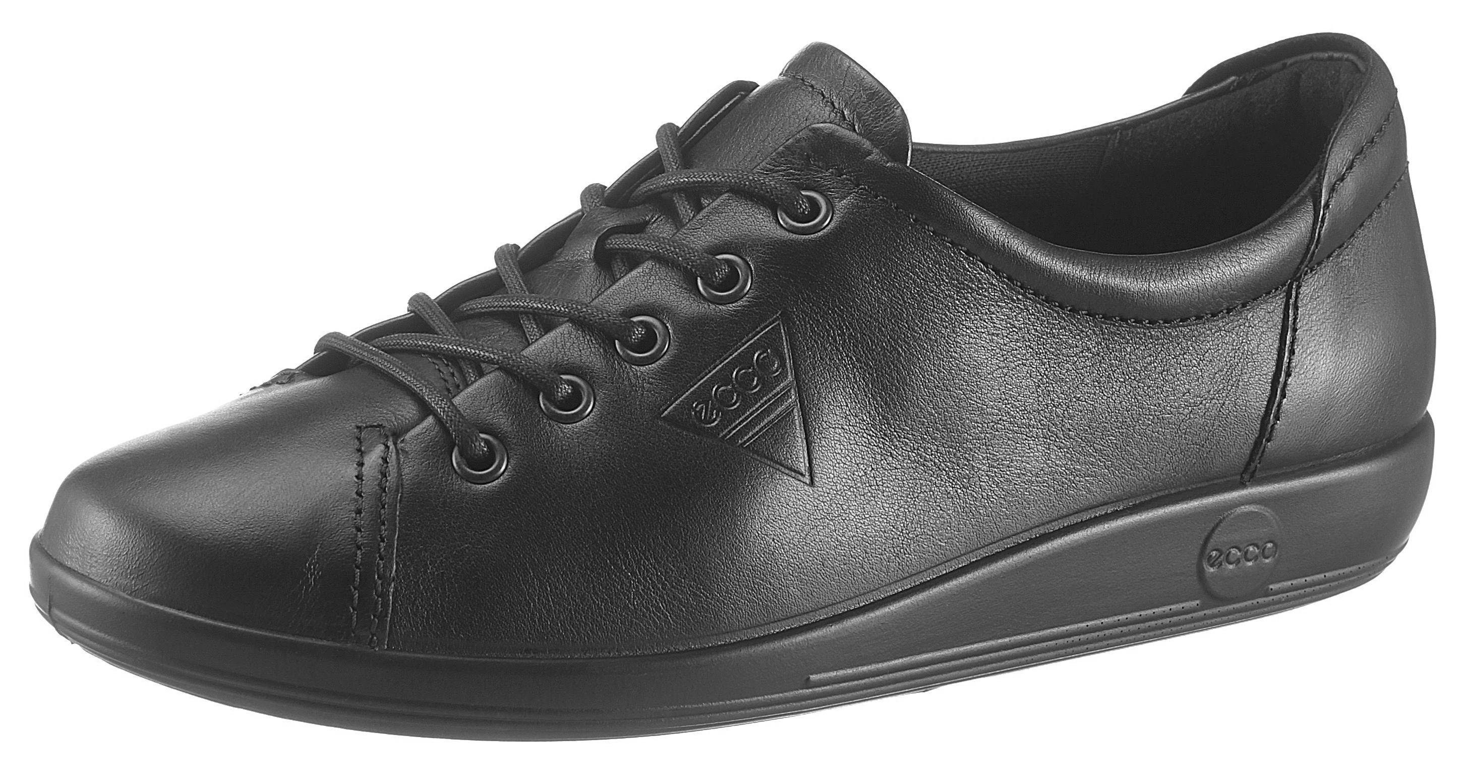 Soft Prägung 2.0 Schnürschuh Ecco mit Logo schwarz dezenter Ecco