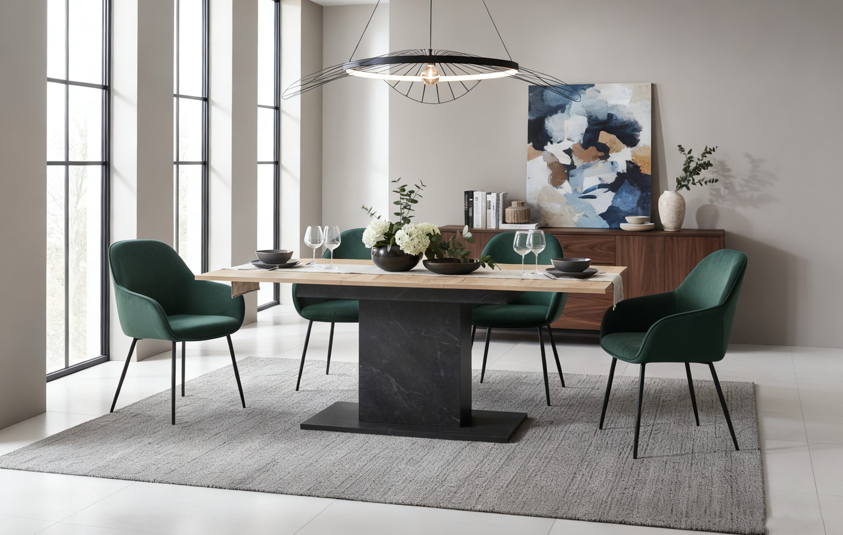 B&D home Säulen-Esstisch BOSCO, ausziehbar, 120-160cm, günstig online kaufen