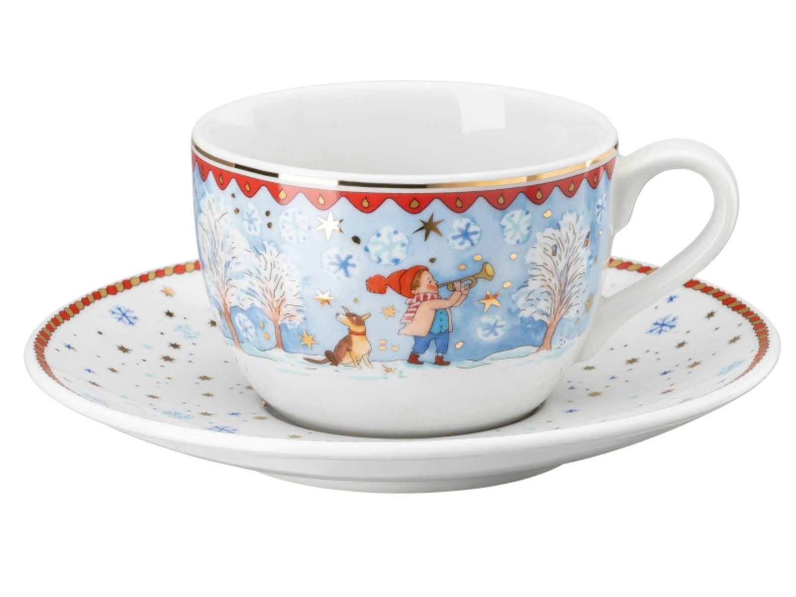 Hutschenreuther Cappuccinotasse Sammelserie 2022 Cappuccinota. 2-tlg. Weihnachtsa., Porzellan