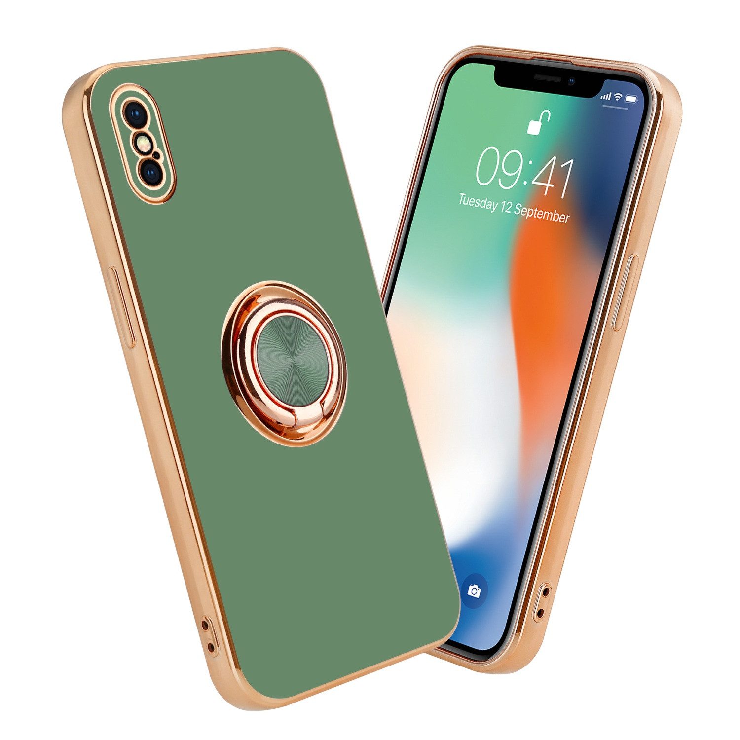 Cadorabo Handyhülle für iPhone XS MAX Hülle Apple iPhone XS MAX, Schutzhülle - TPU Silikon Hülle - mit Kameraschutz und Ring