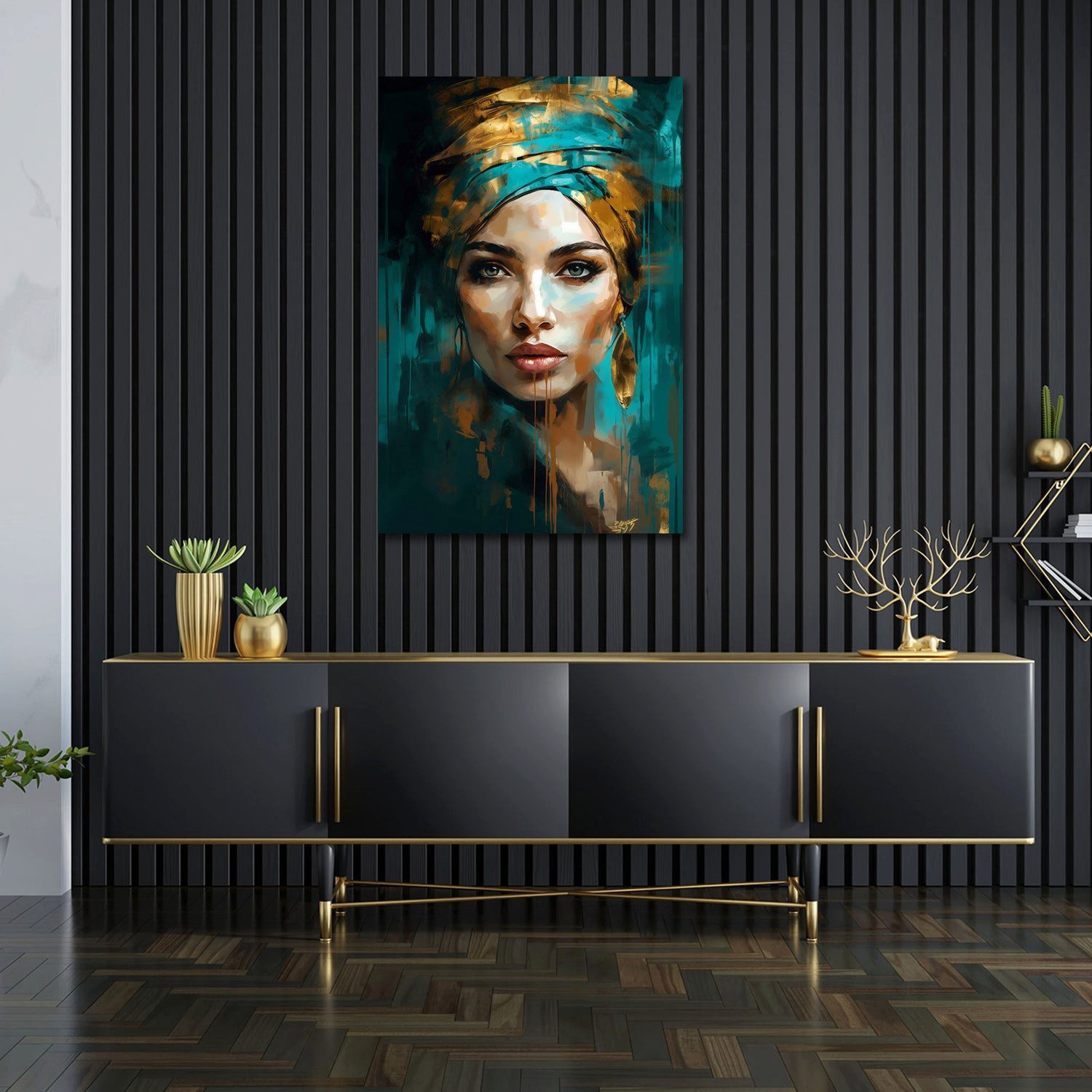 Artedinoi Leinwandbild Frau Porträt abstrakt modern Wandbild Leinwandbild Kunstdruck XL Wandd, Frauenporträt, modern abstrakt