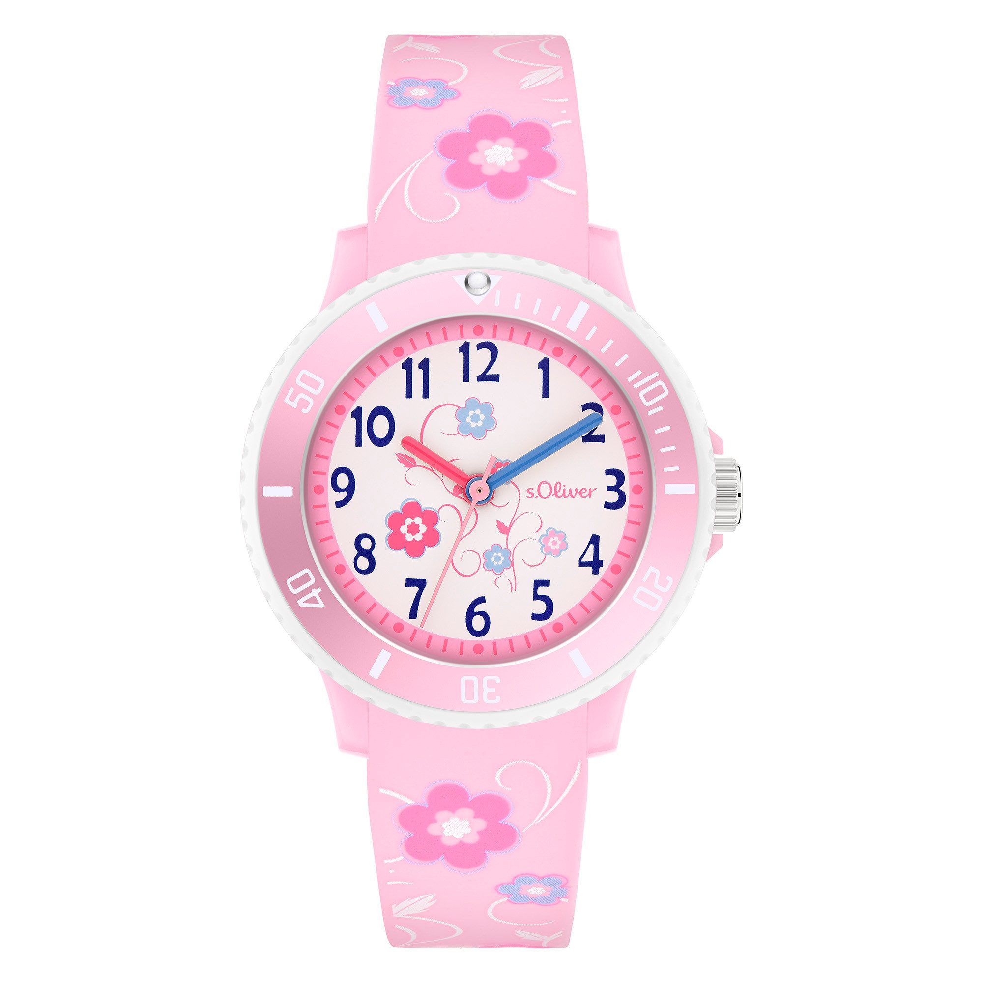 s.Oliver Quarzuhr The Magic Time SO-4499-PQ, Armbanduhr, Silikonarmband, Kinderuhr, Mädchen, analog