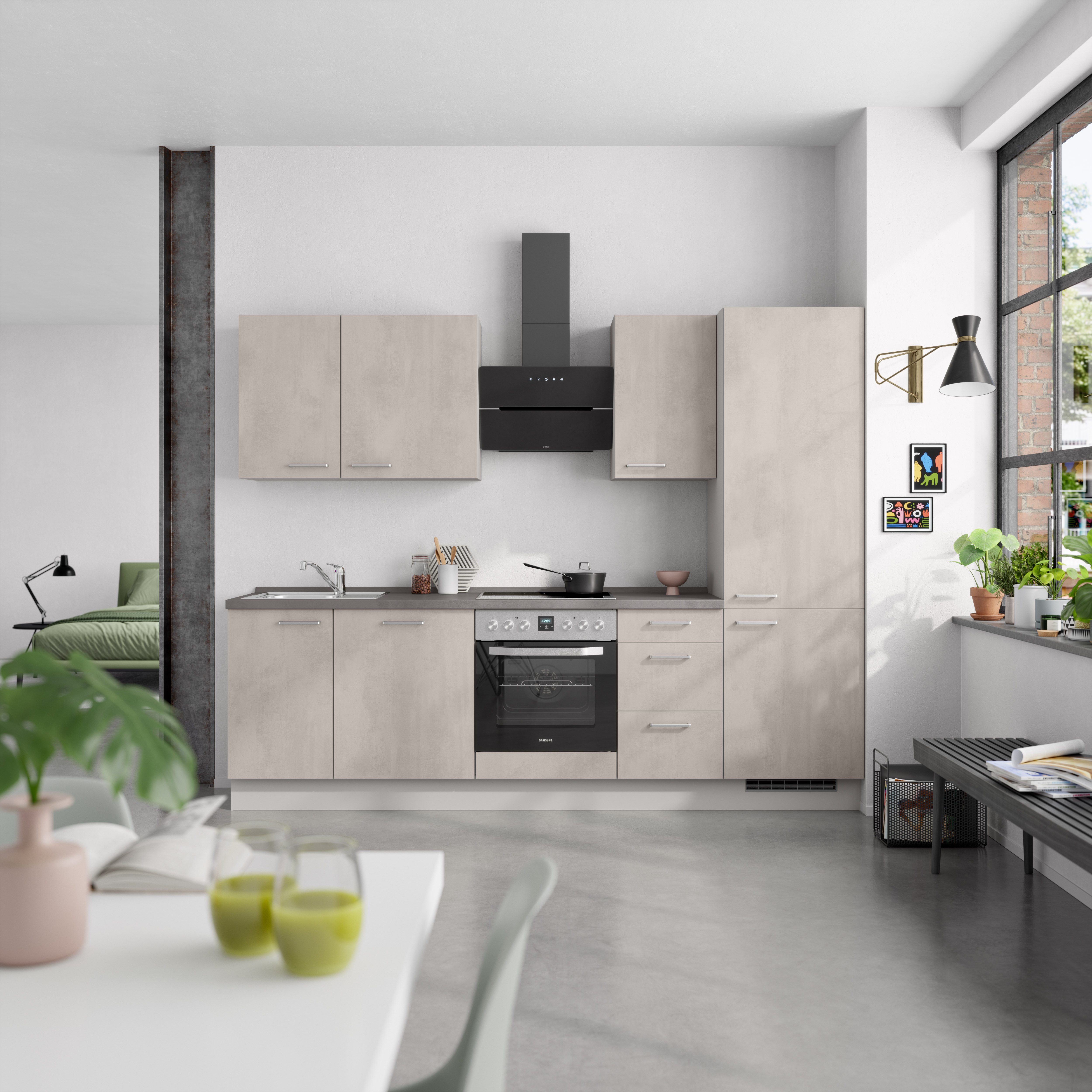 nobilia® Küchenzeile "Riva II", NEU: individuell anpassbar mit gratis Profi-Beratung, vormontiert, Breite 270 cm, Ausrichtung wählbar, wahlw. mit E-Geräten