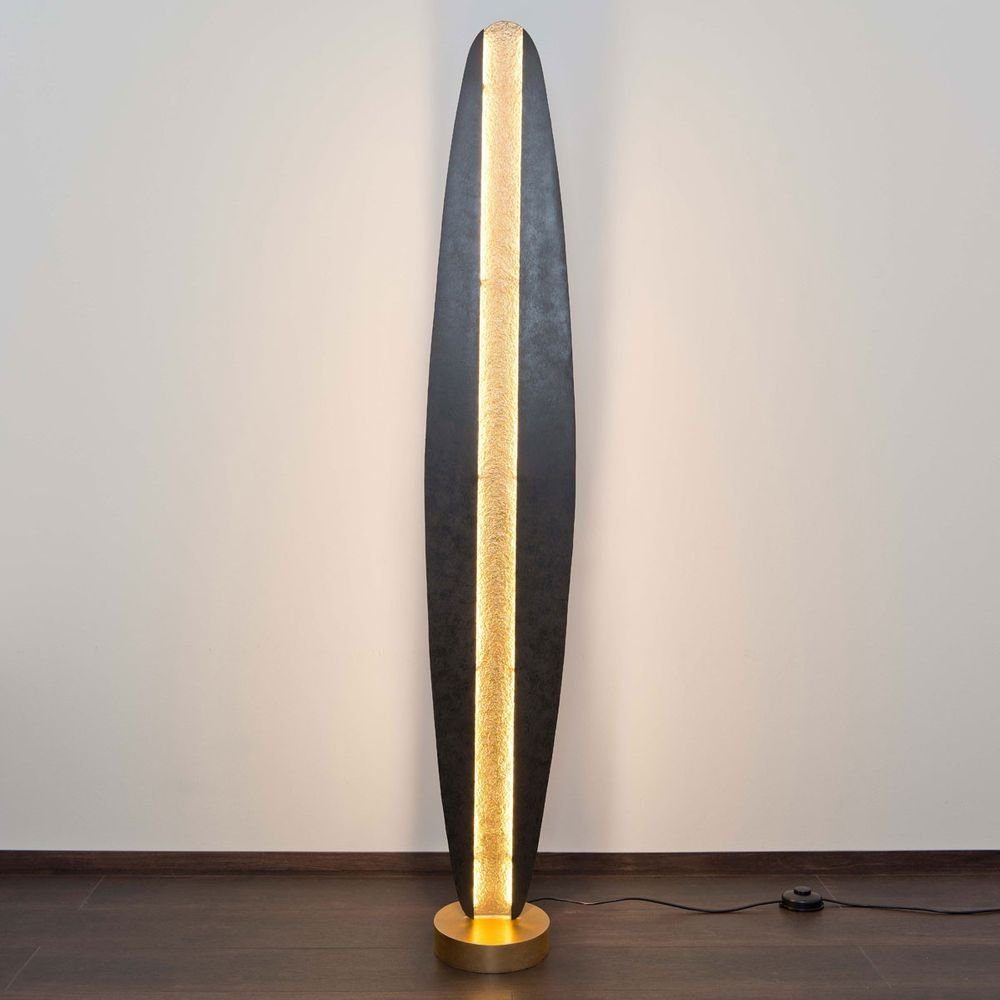 Holländer Stehlampe Simbolo Eisen schwarz gold, braun, Braun-Schwarz-Gold
