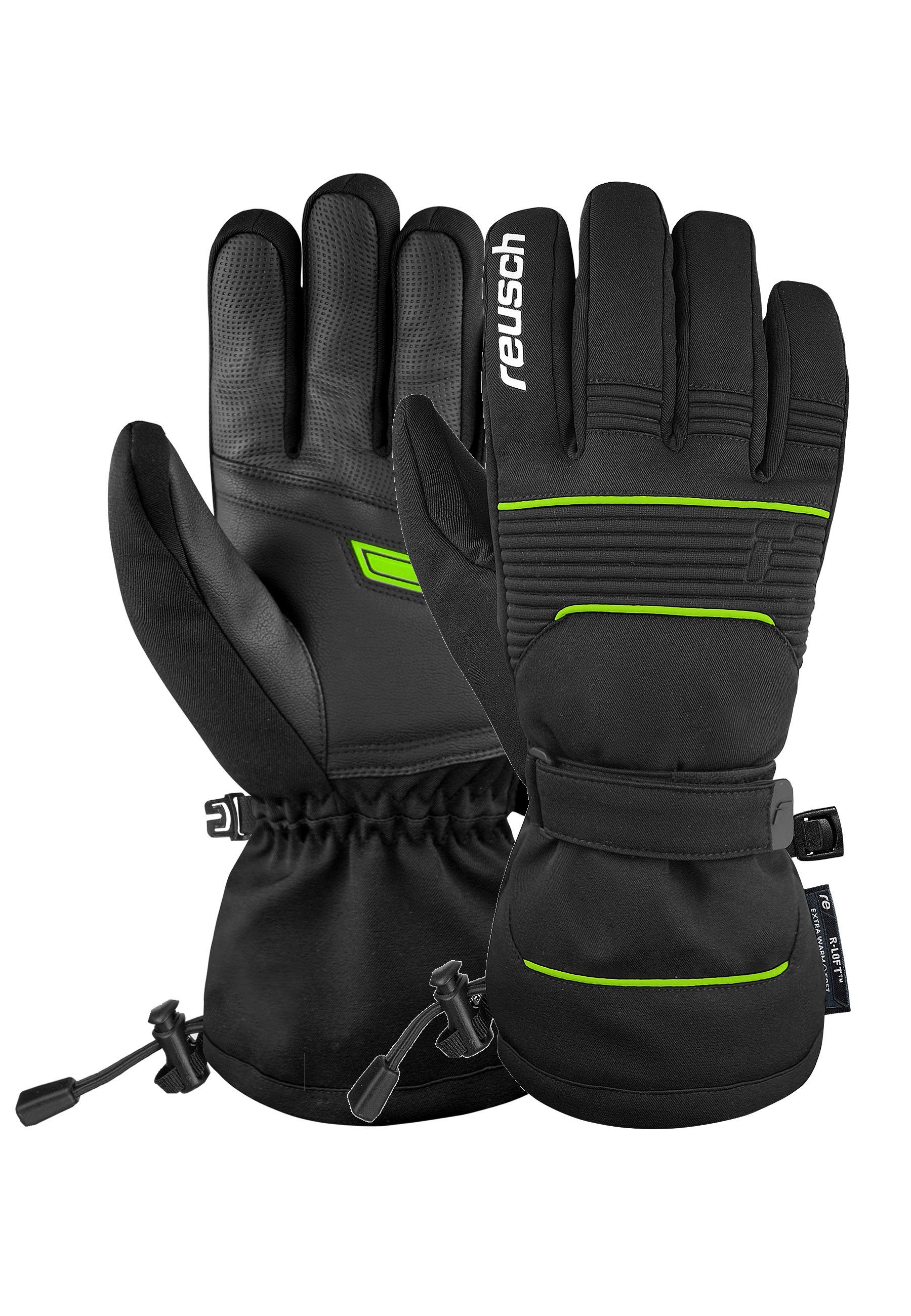 Reusch Skihandschuhe Crosby R-TEX® XT in sportlichem Design grün-schwarz | Handschuhe