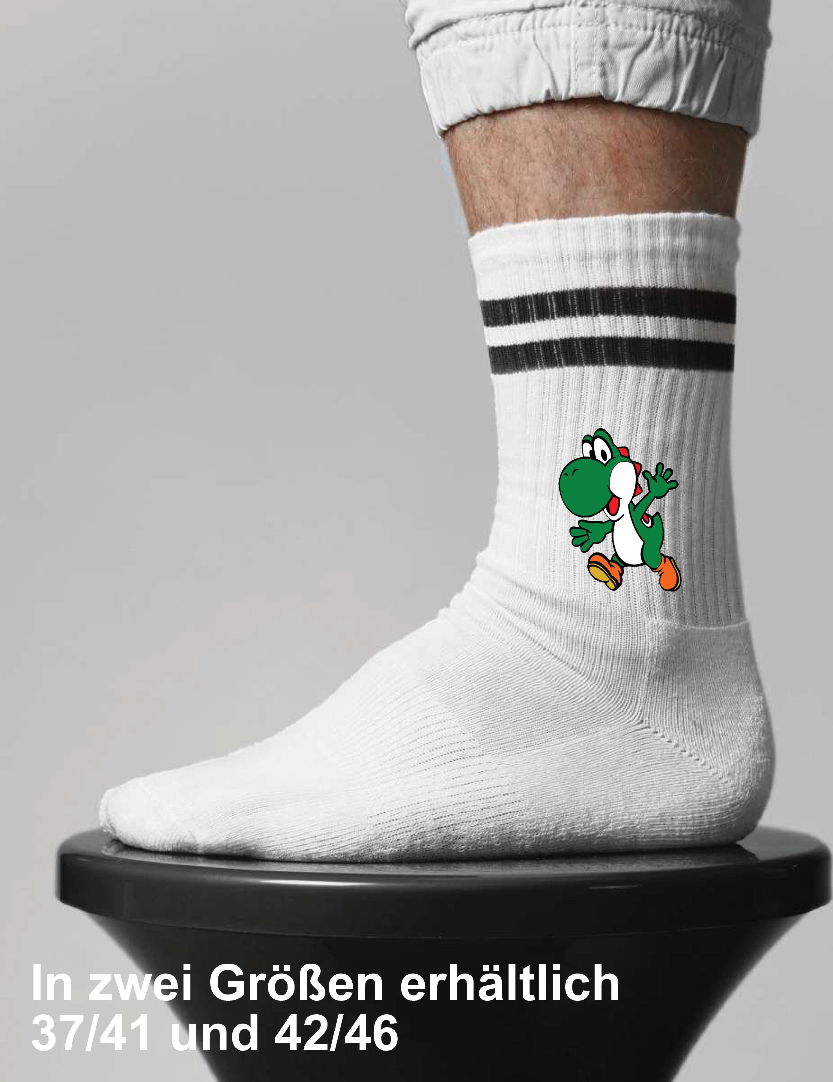 Youth Designz Tennissocken Unisex Socken "Yoshi Game" Aufdruck lustig Geschenk Statement mit verstärkter Verse und Zehenbereich