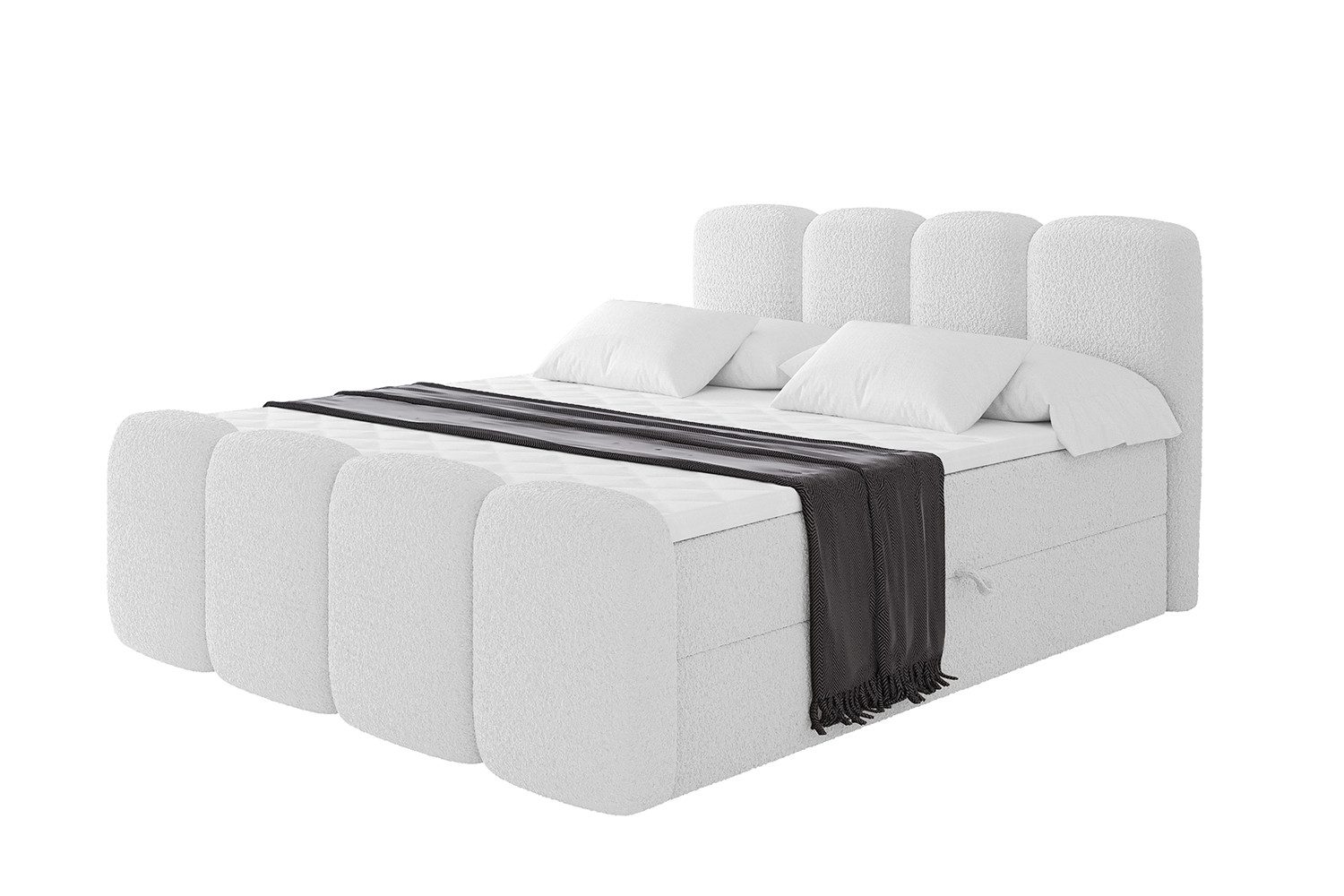 ALTDECOR Boxbett NINA-Z (Multipocket-Matratze H4, H3 Matratze Bonellfederung, Topper, Kopfteil), Doppelbett mit Fußteil