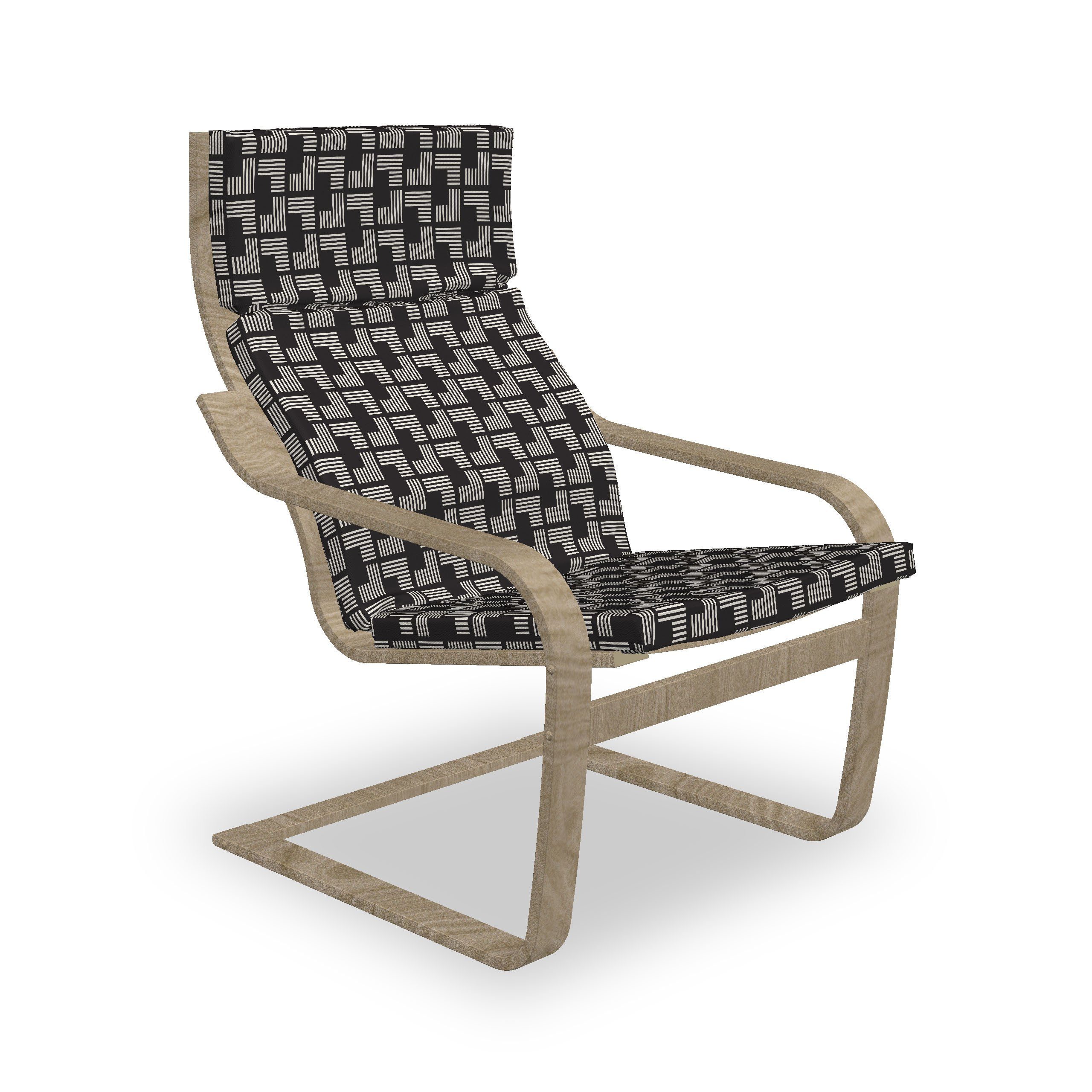 Abakuhaus Stuhlkissen Sitzkissen mit Geometrische Stuhlkissen Gestreifte Blöcke Hakenschlaufe mit Muster und Reißverschluss