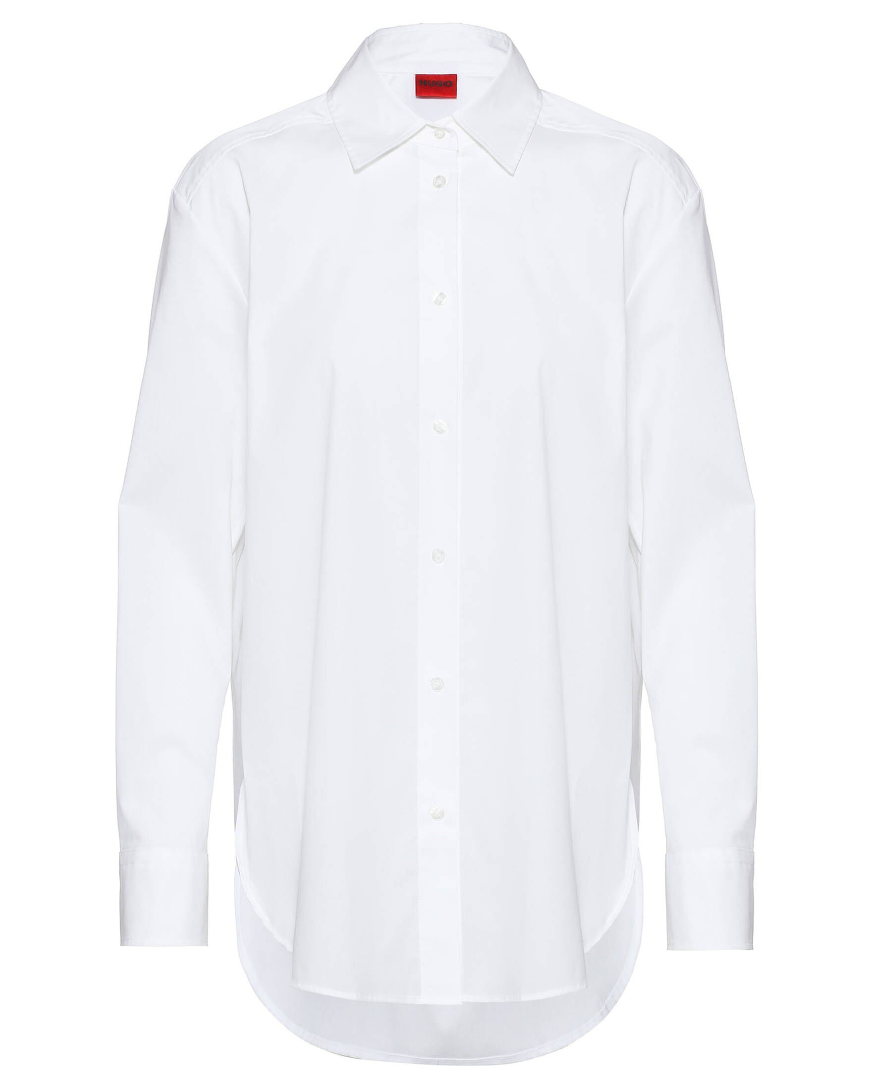 HUGO Bluse Fit Damen (1-tlg) White Bluse SHIRT Klassische BOYFRIEND Oversize THE