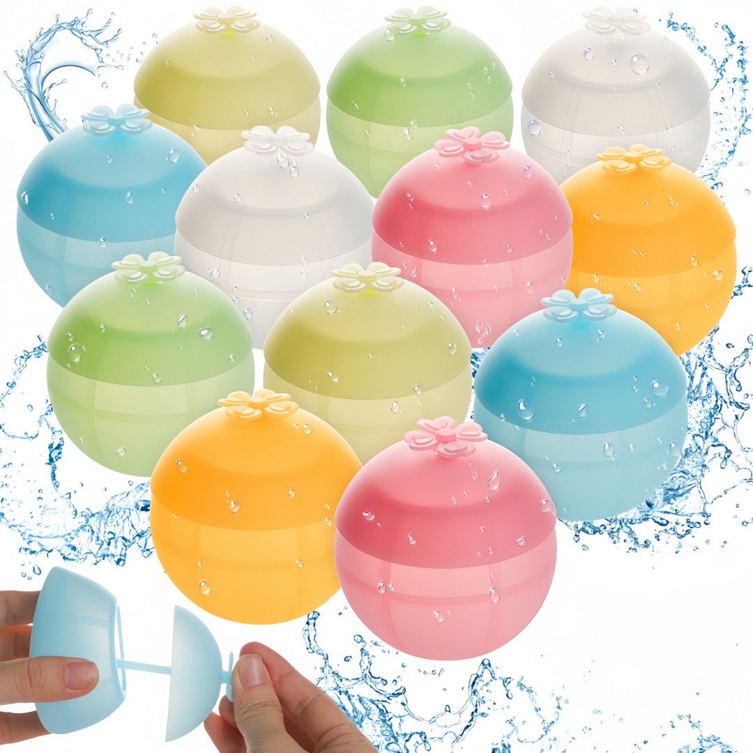 FOUORTUNATE-BEE Wasserball Wiederverwendbare Wasserbälle aus Silikon für Wasserschlachten (12-St), Wasserspielzeug für Garten, Pool, Strand und Sommerpartys