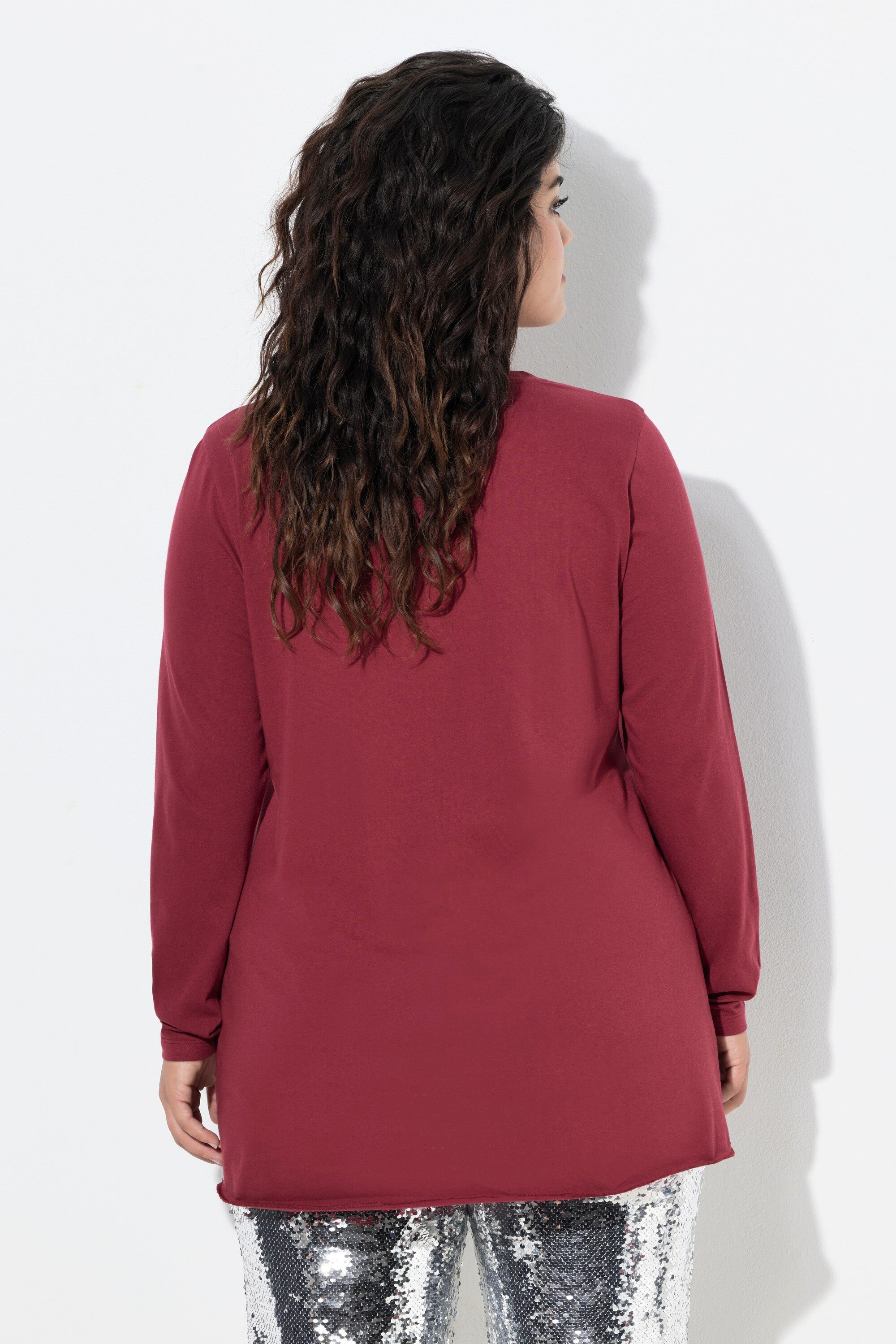 Angel of Style T-Shirt T-Shirt A-Linie Metallic-Stern Langarm