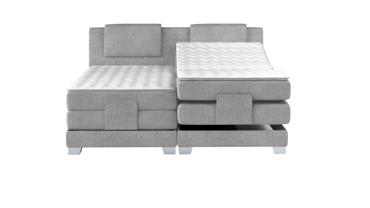 cm 140x200 zwei Matratzen Bett, Calais schwarz Sofa mit Modern Dreams Webstoff Stoffbett Komplettbett Boxspringbett Topper,