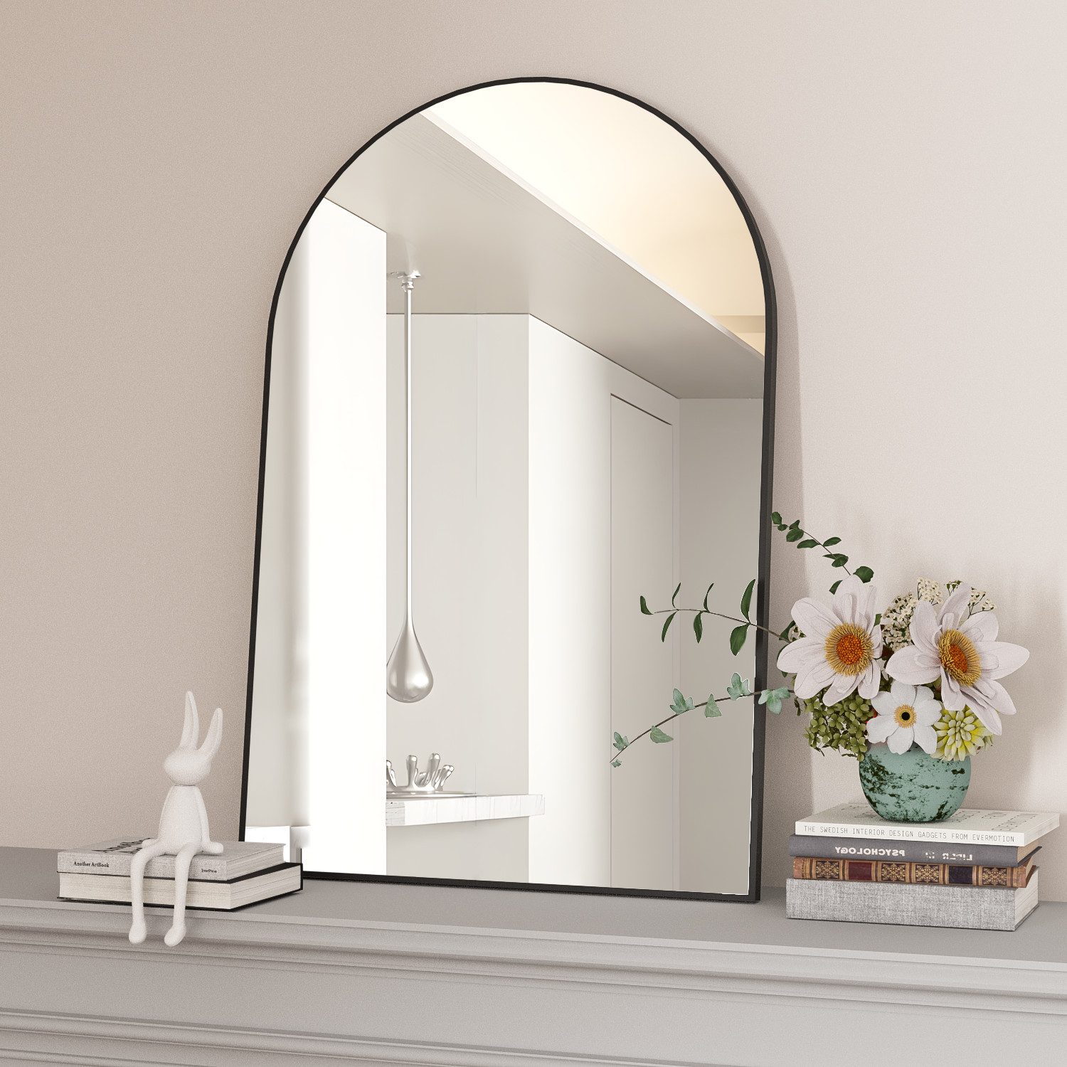 CASSILANDO Badspiegel Bogenförmiger Wandspiegel, Badezimmerspiegel, 75 * 50 günstig online kaufen