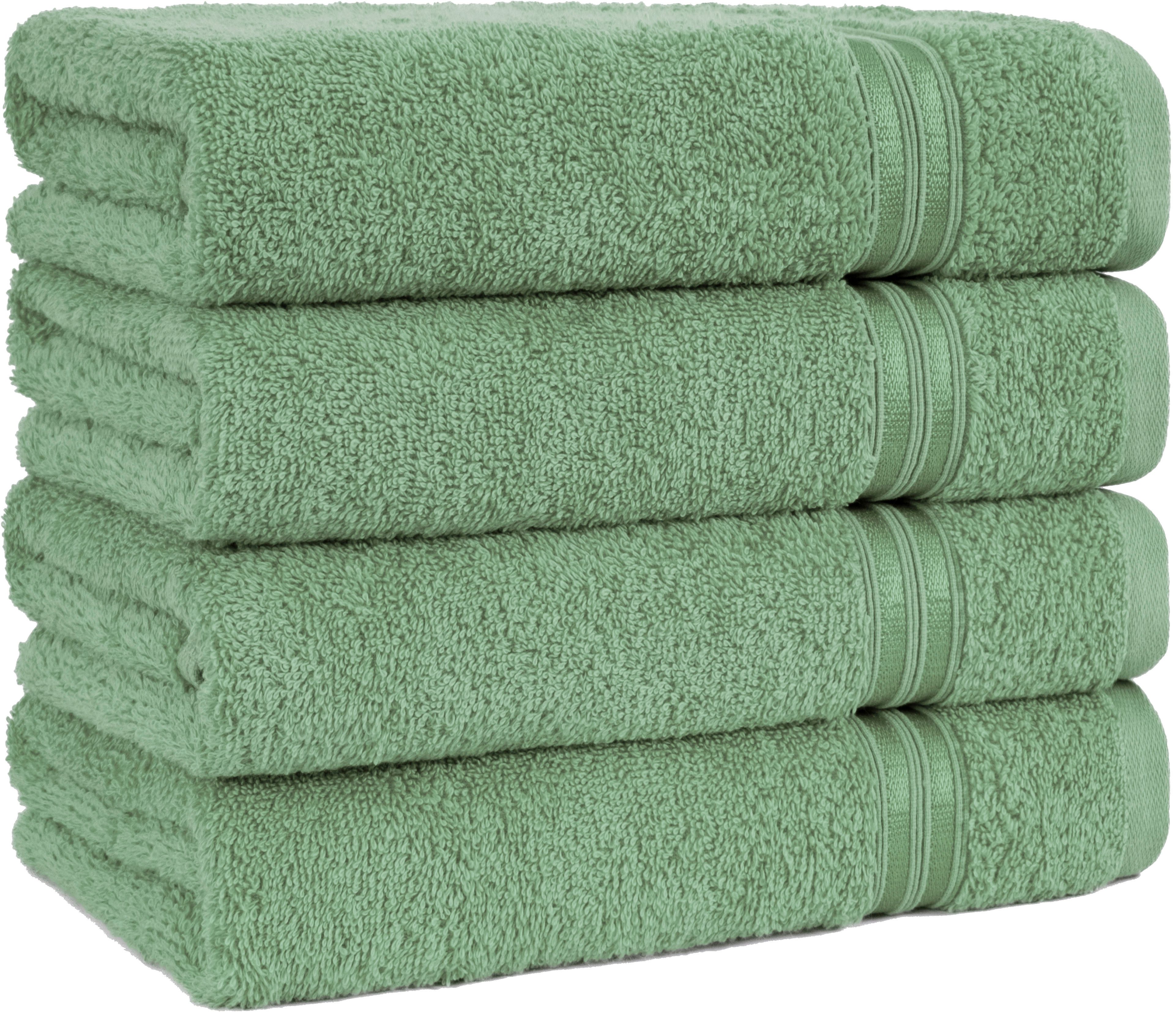 HAMMETEX Handtuch Set 4er Set Handtücher 50x100 cm, 100% Baumwolle, Weich & Saugstark, Frottier (Set, 4-St), mit Bordüre, einfarbig, weich – Bild 3 von 5