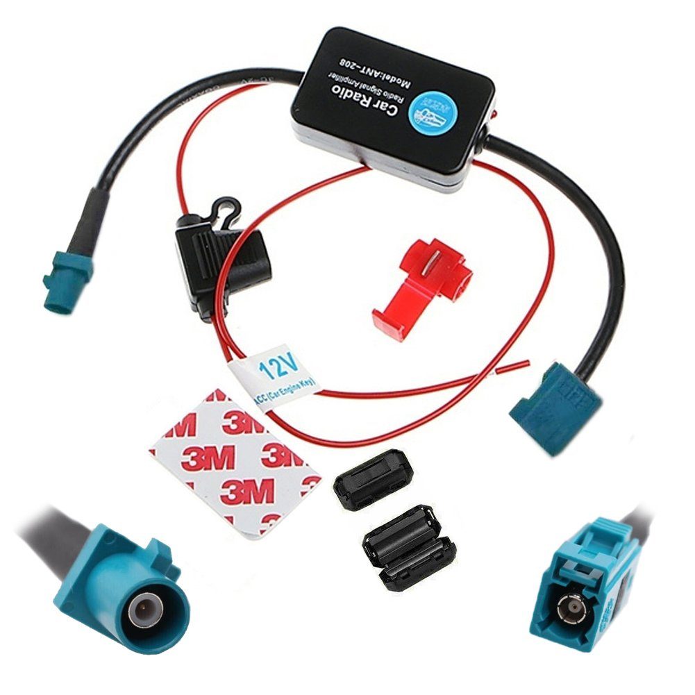 Bolwins A24 Uni Signalverstärker Fakra Autoradio Antennenadapter FM Verstärker Audioverstärker (Anzahl Kanäle: 1, 6 W, Verstärker)